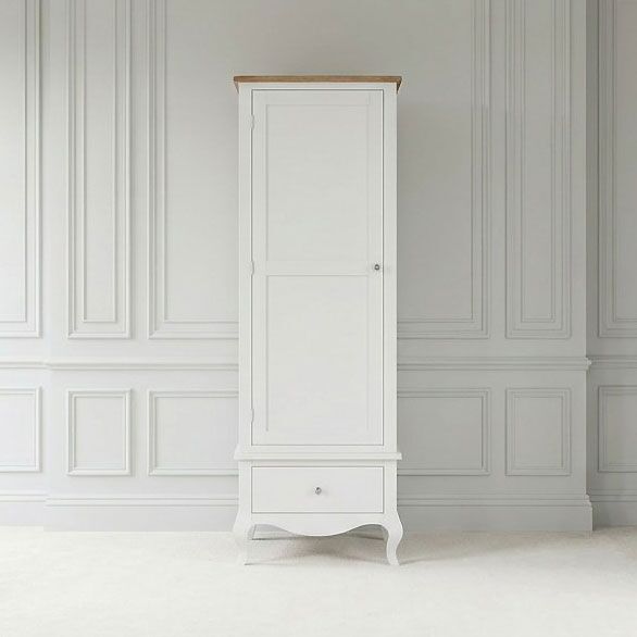 Lille French Chalk White Single Wardrobe