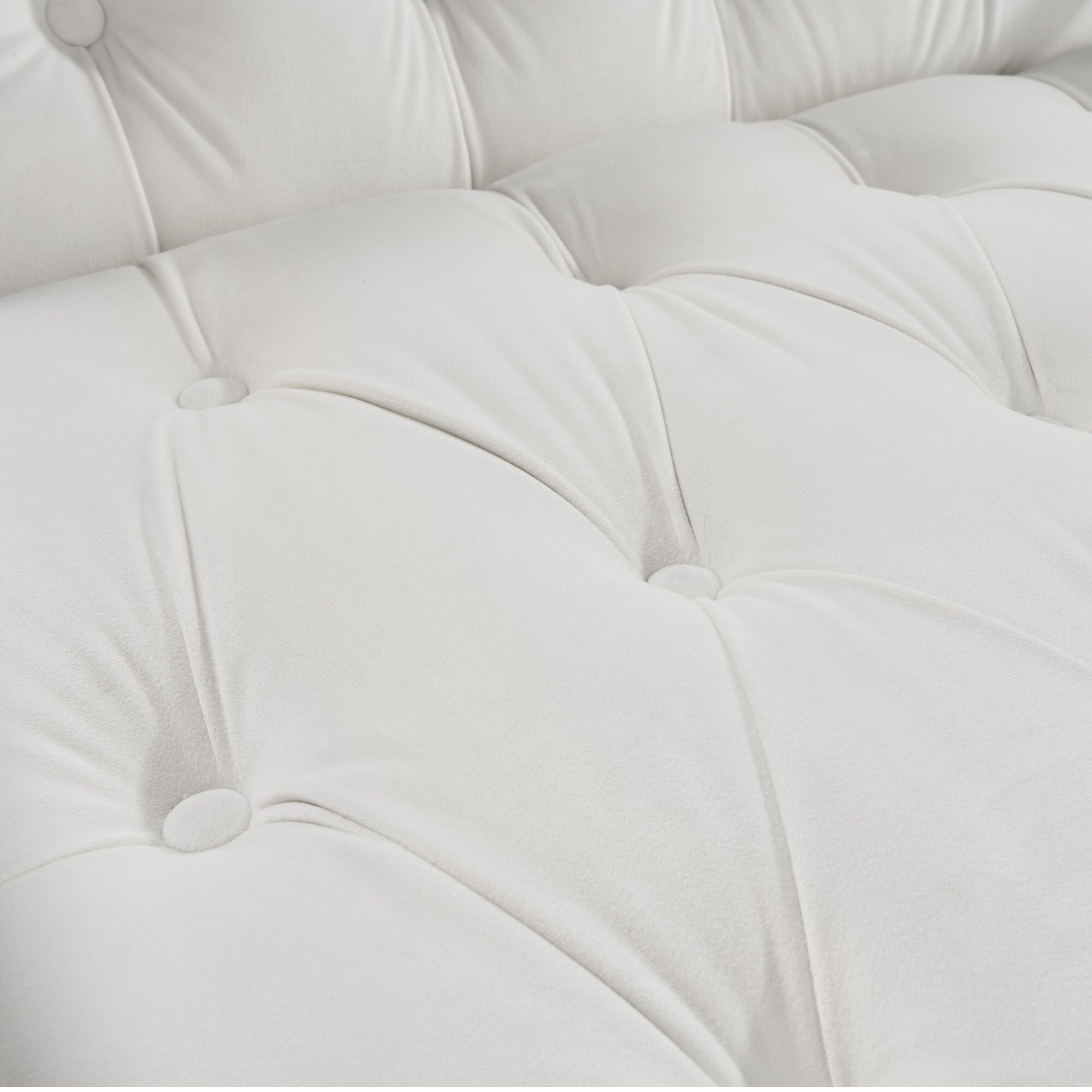 Bequest Accent Stainless Steel & Pearl White Velvet Lounge Armchair - Image 7