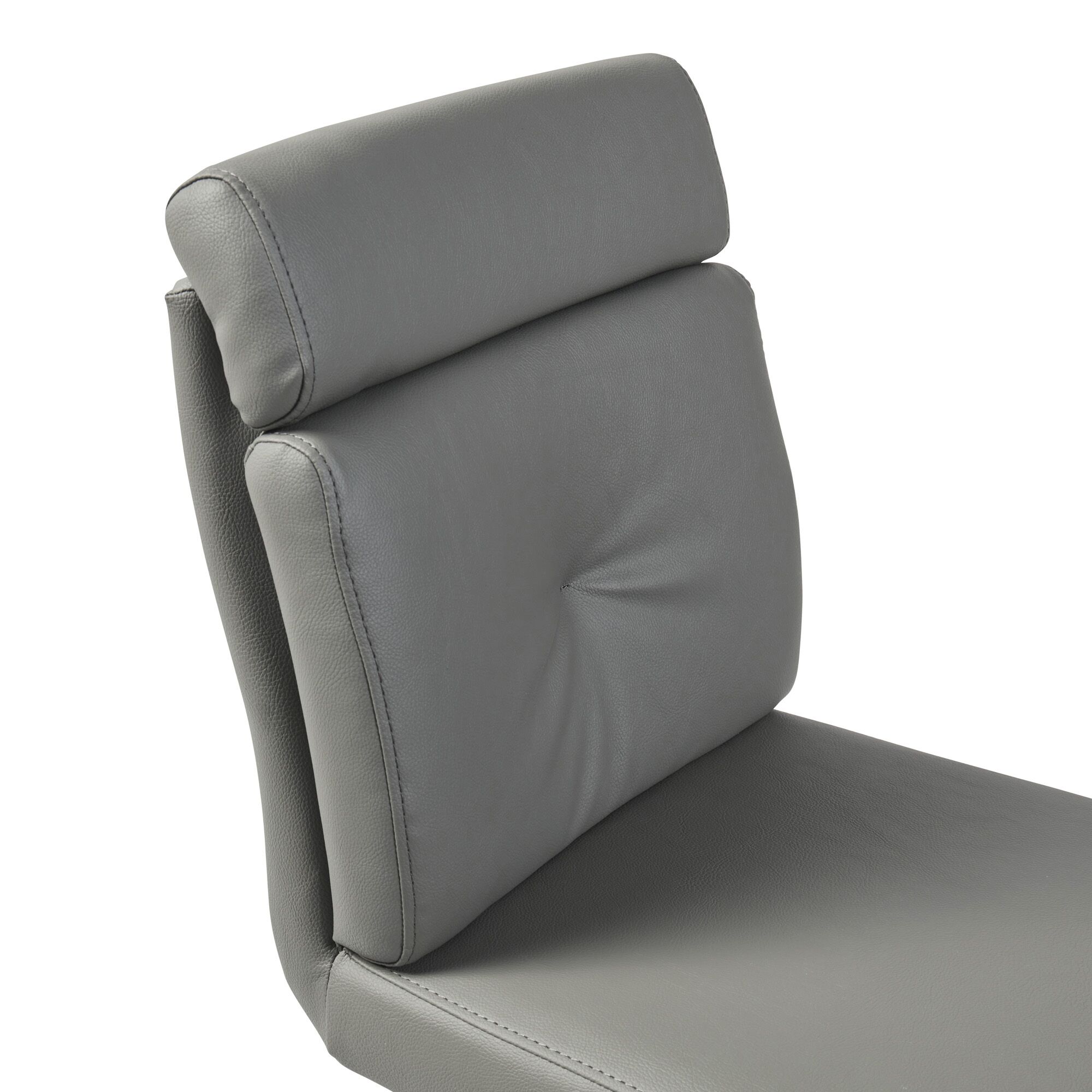 Portland Brushed Steel Gas Lift Kitchen Stool in Grey Faux Leather - Image 16