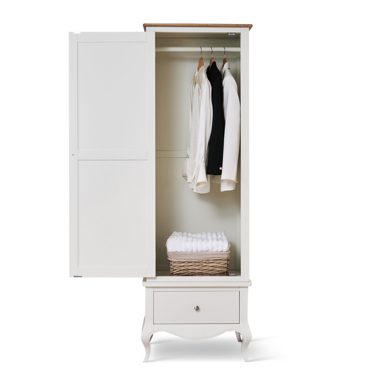 Lille French Chalk White Single Wardrobe - Image 2