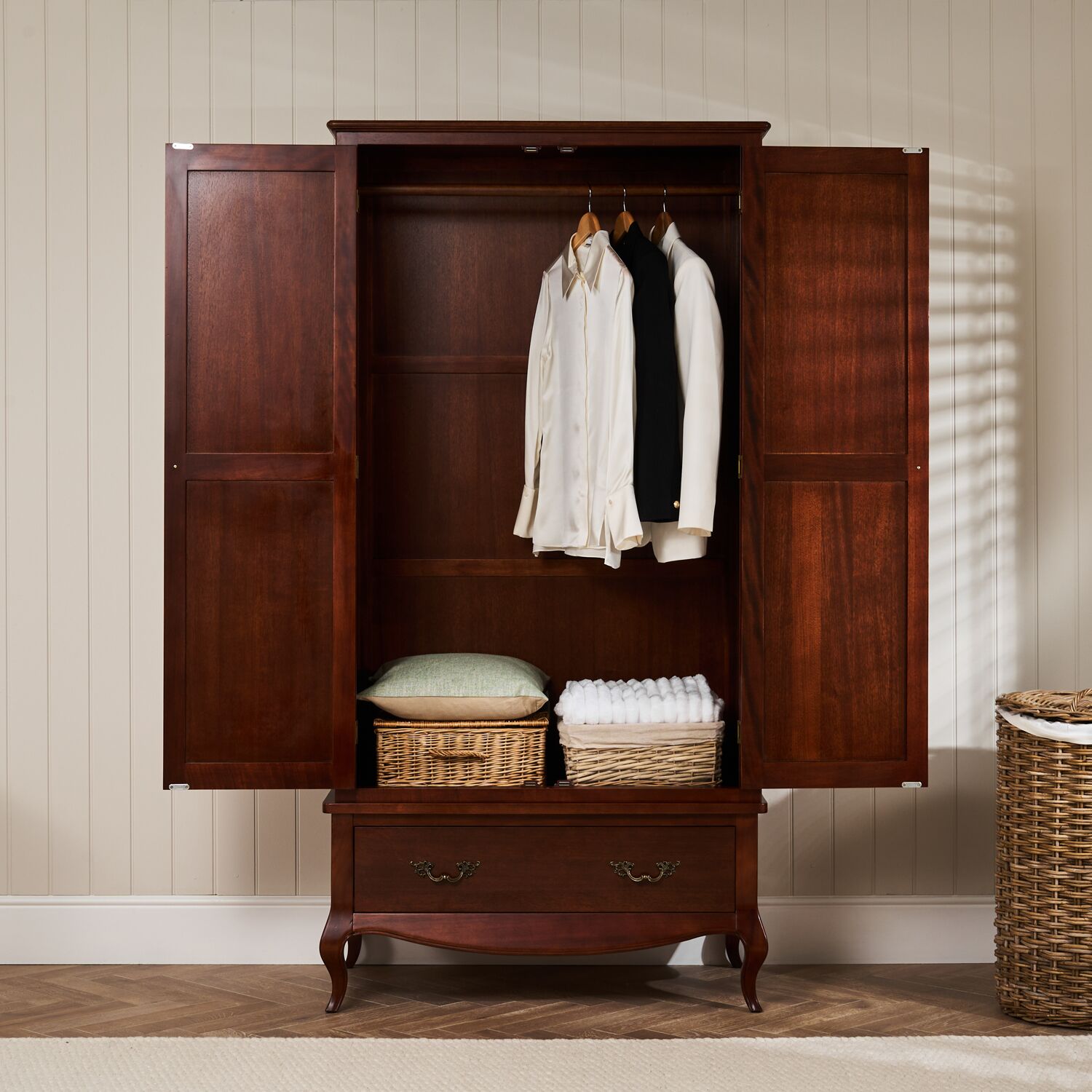 Lille French Mahogany Double Wardrobe - Image 2