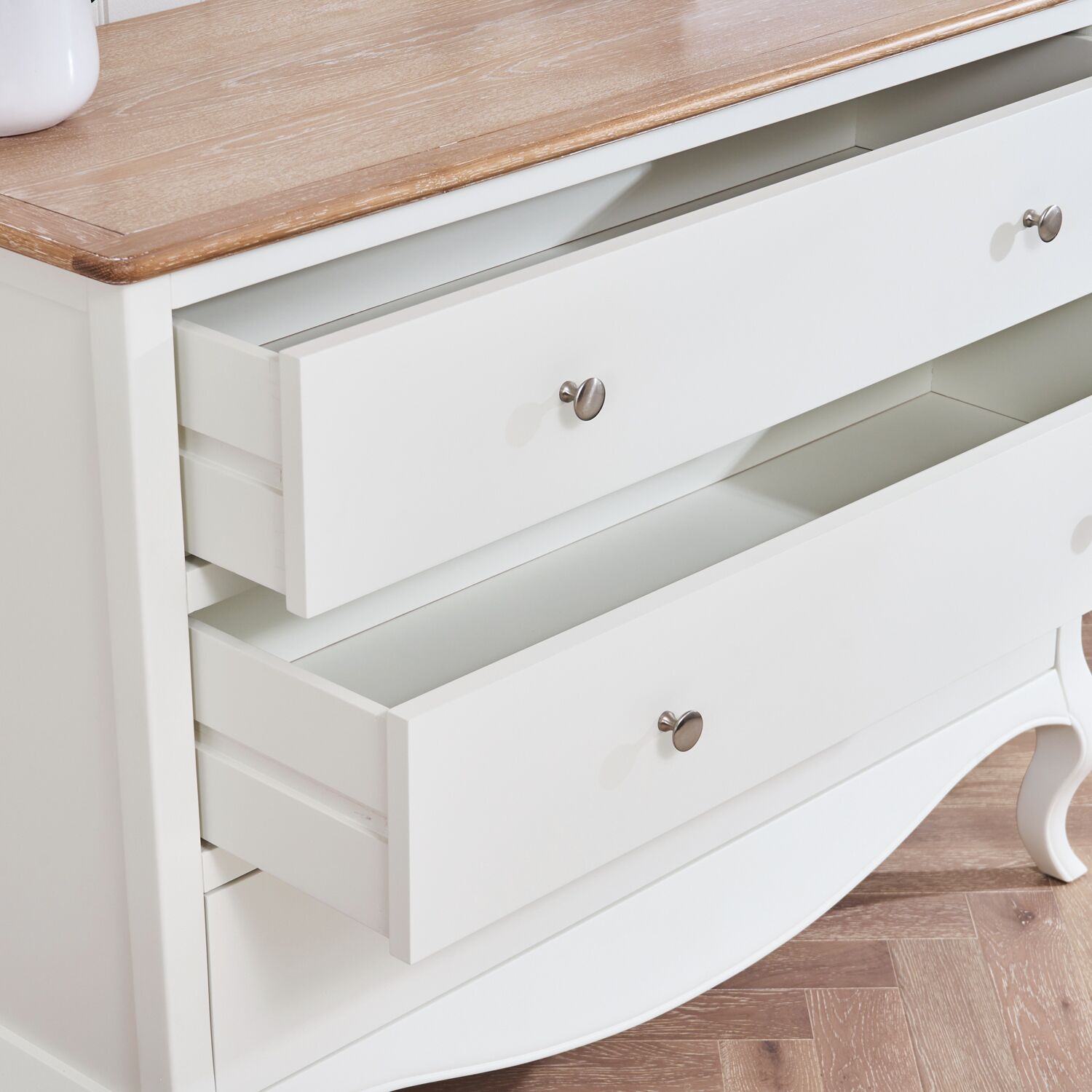 Lille French Chalk White 3 Drawer Chest - Image 4