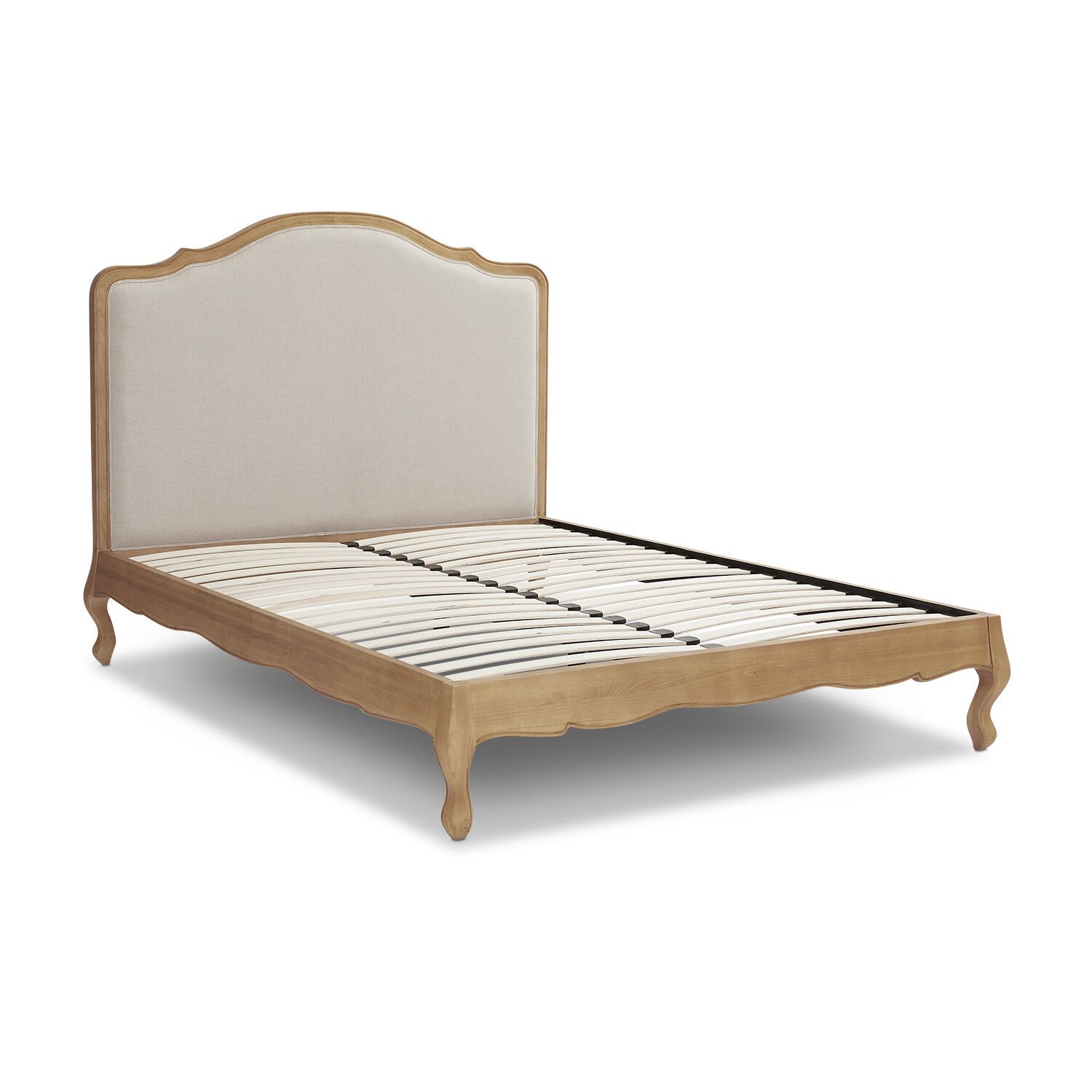 Alice French Light Oak Upholstered Low Foot Board Bed - King Size - Image 7