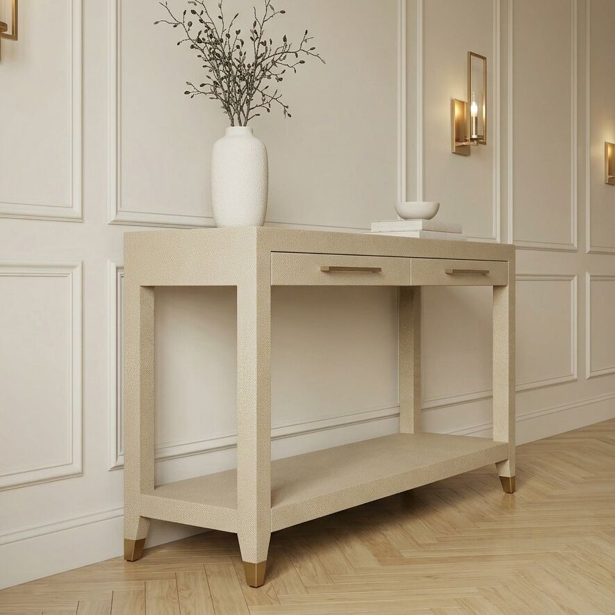 Richmond Shagreen 2 Drawer Console Table - Image 2