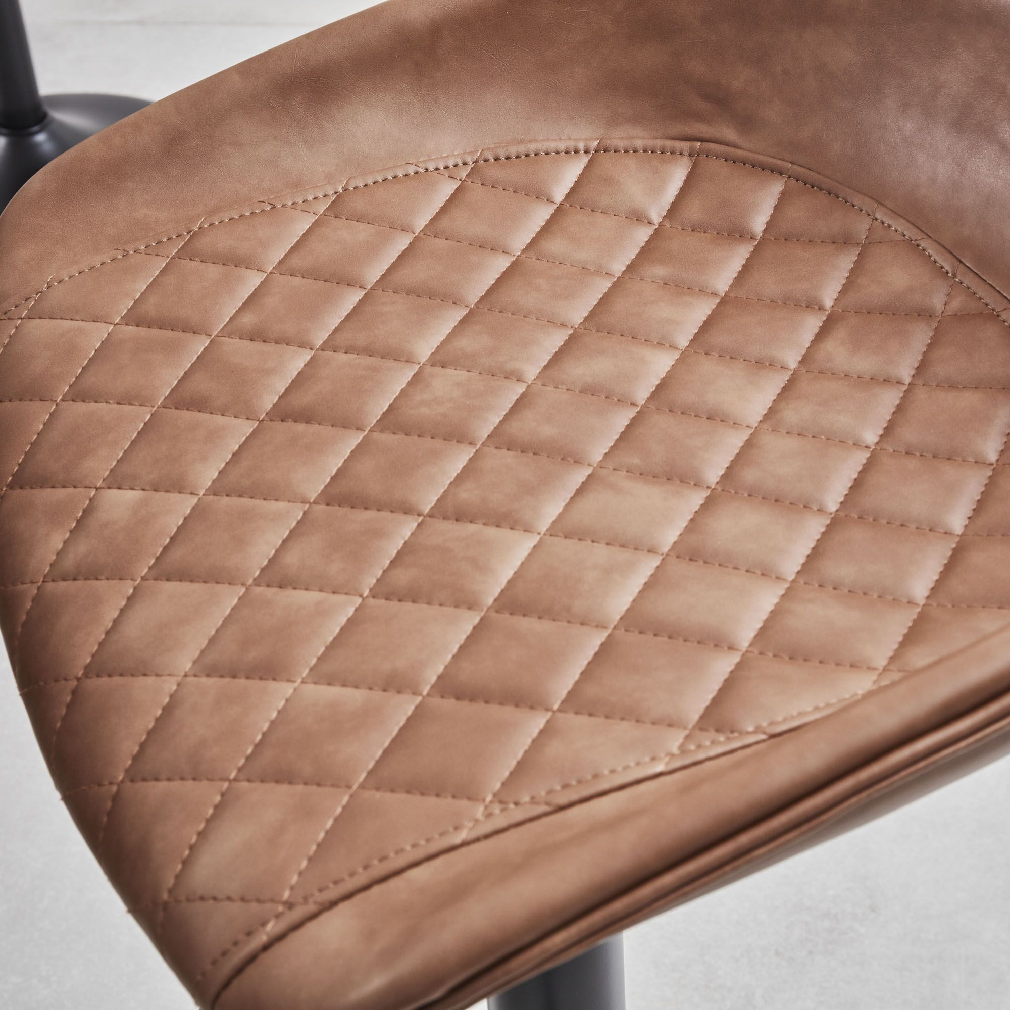 (Set of 2) Mateo Faux Tan Brown Leather Kitchen Stool - Image 9