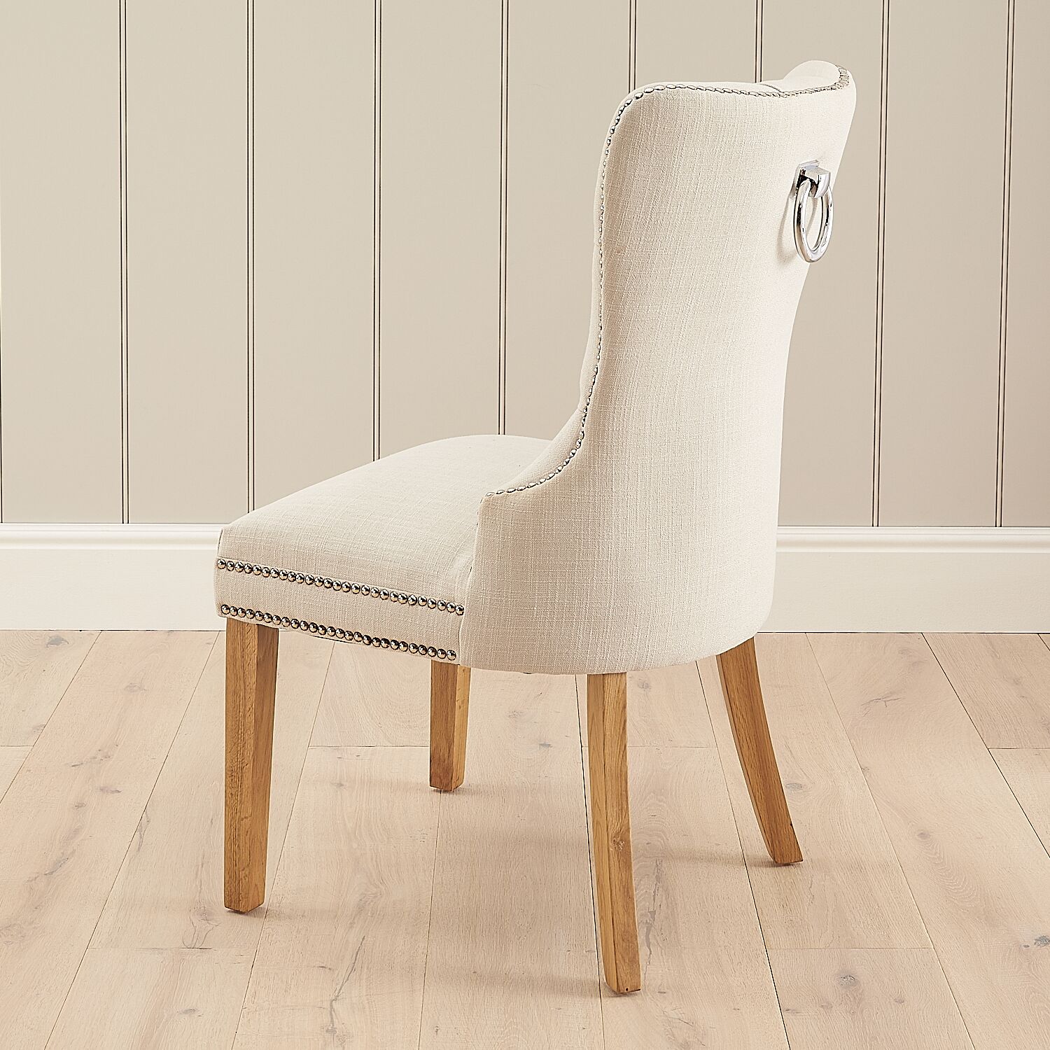 Hale Cream Brushed Velvet Dining Chair - Second - Image 3