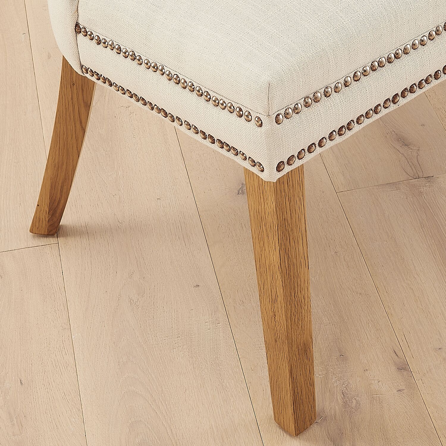 3 Seater Natural Linen Upholstered Dining Bench - Second - Image 8