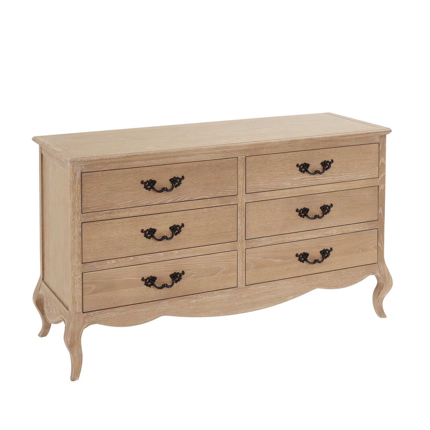 Lille French Limed Oak 6 Drawer Wide Chest - Image 8