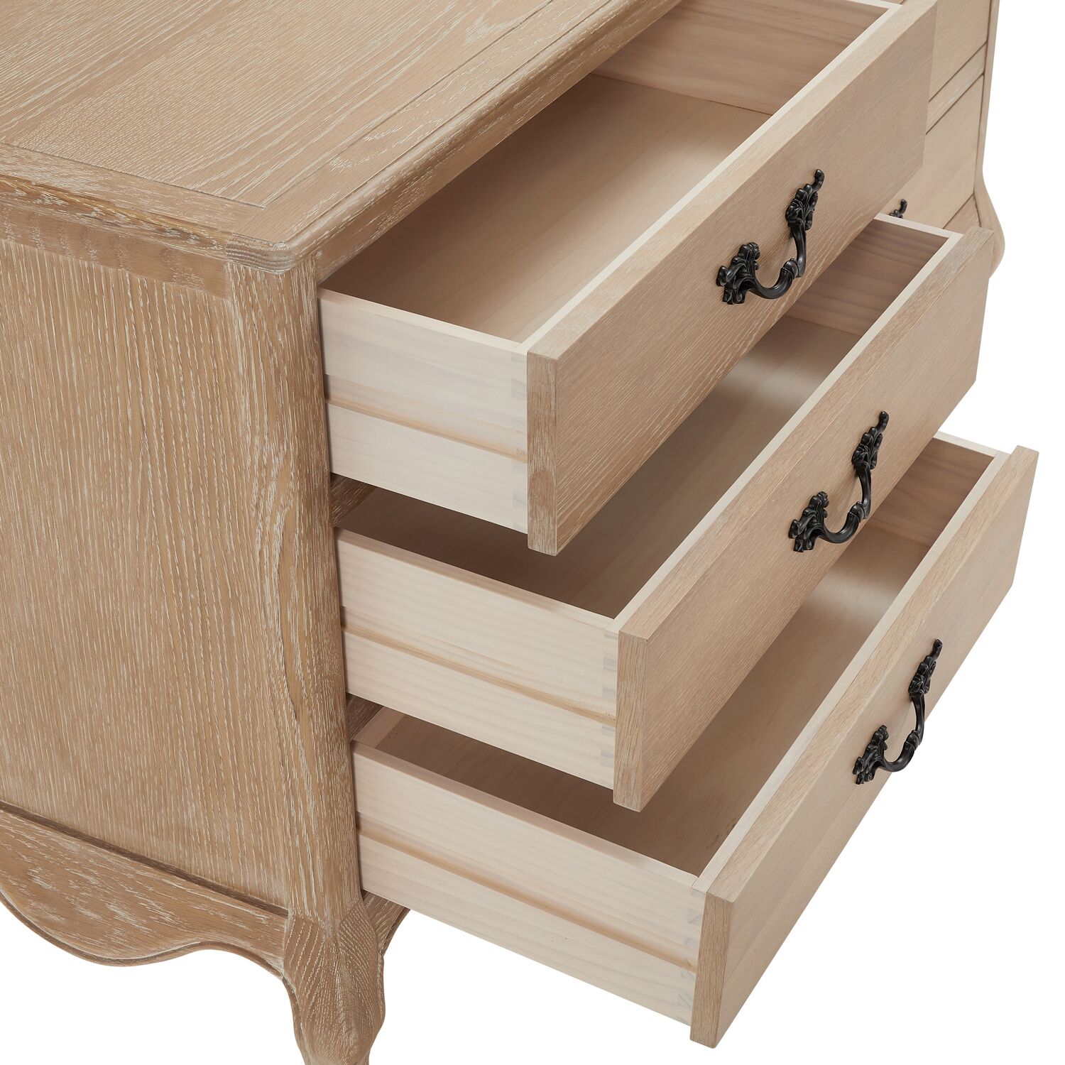 Lille French Limed Oak 6 Drawer Wide Chest - Image 9