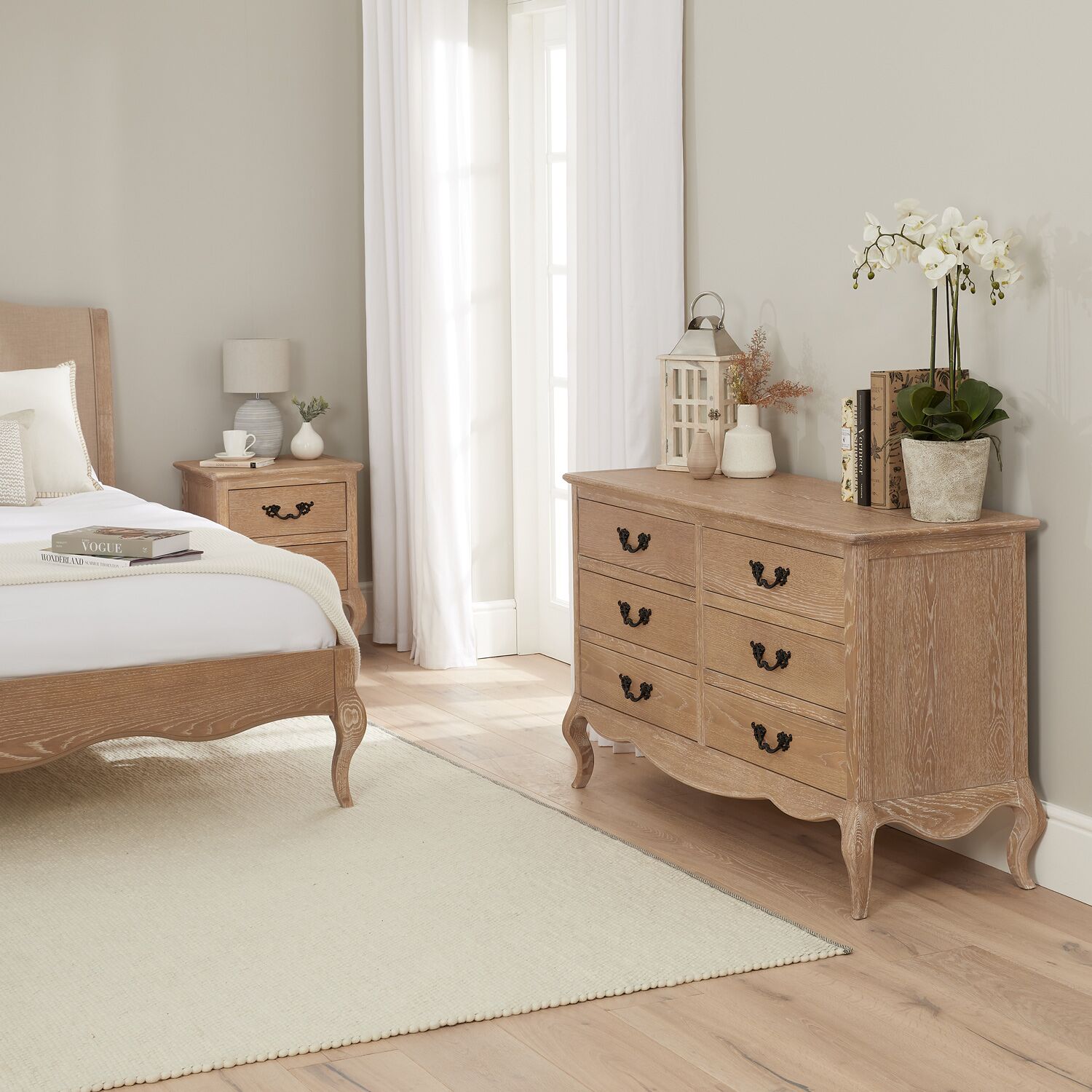 Lille French Limed Oak 6 Drawer Wide Chest - Image 5