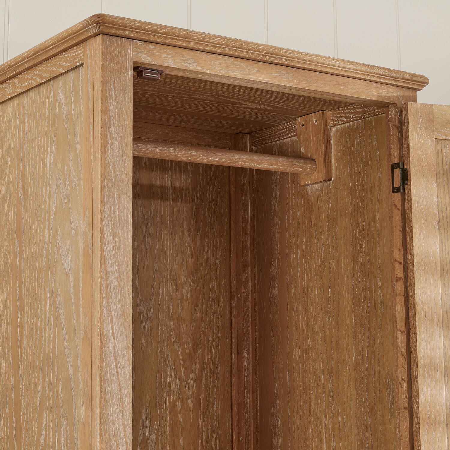 Lille French Limed Oak Single Wardrobe - Image 8
