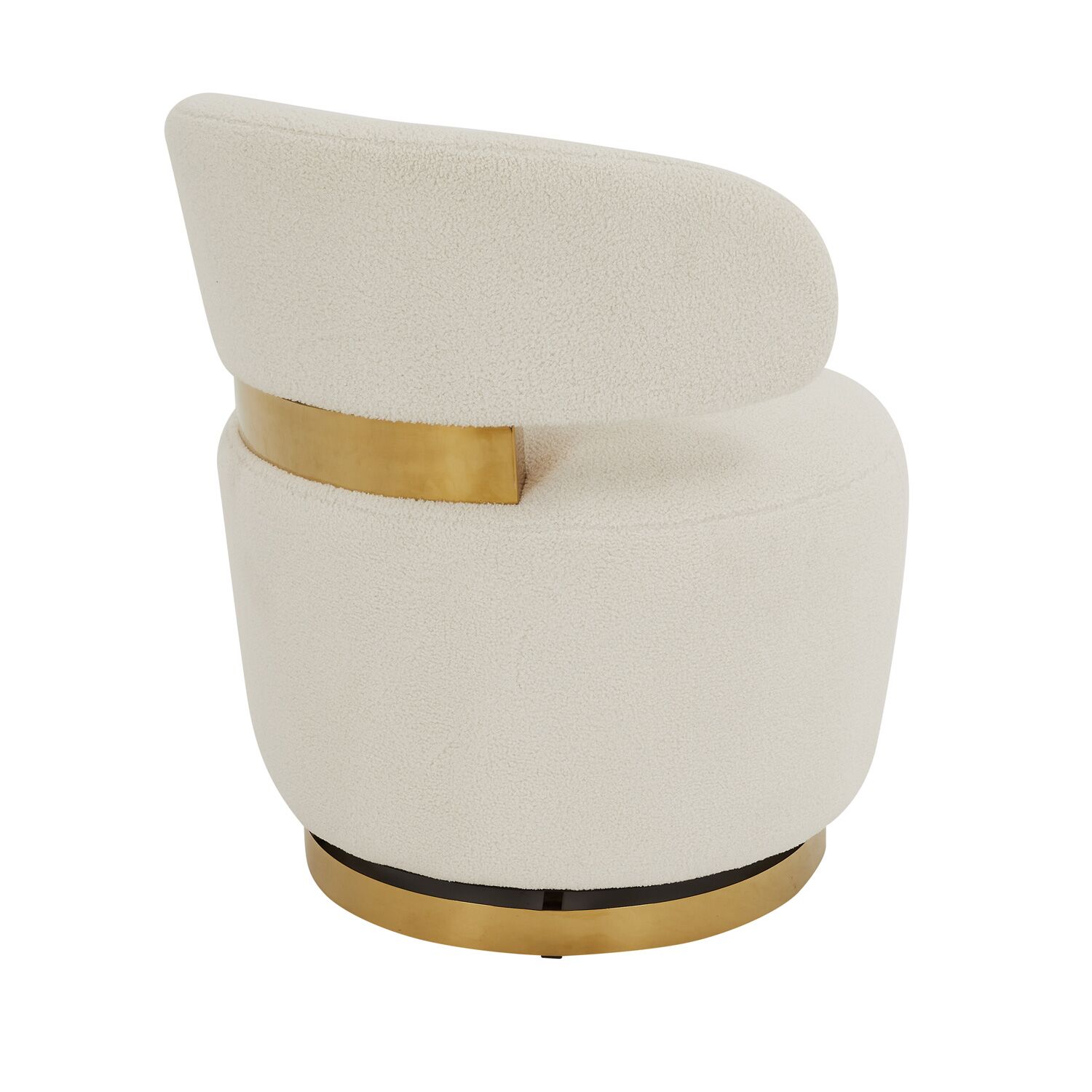 Cecilia Boucle Lounge Chair - Gold Base - Image 7