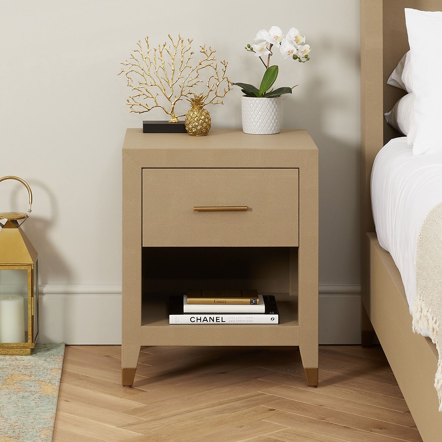 Richmond Shagreen One Drawer Lamp Table