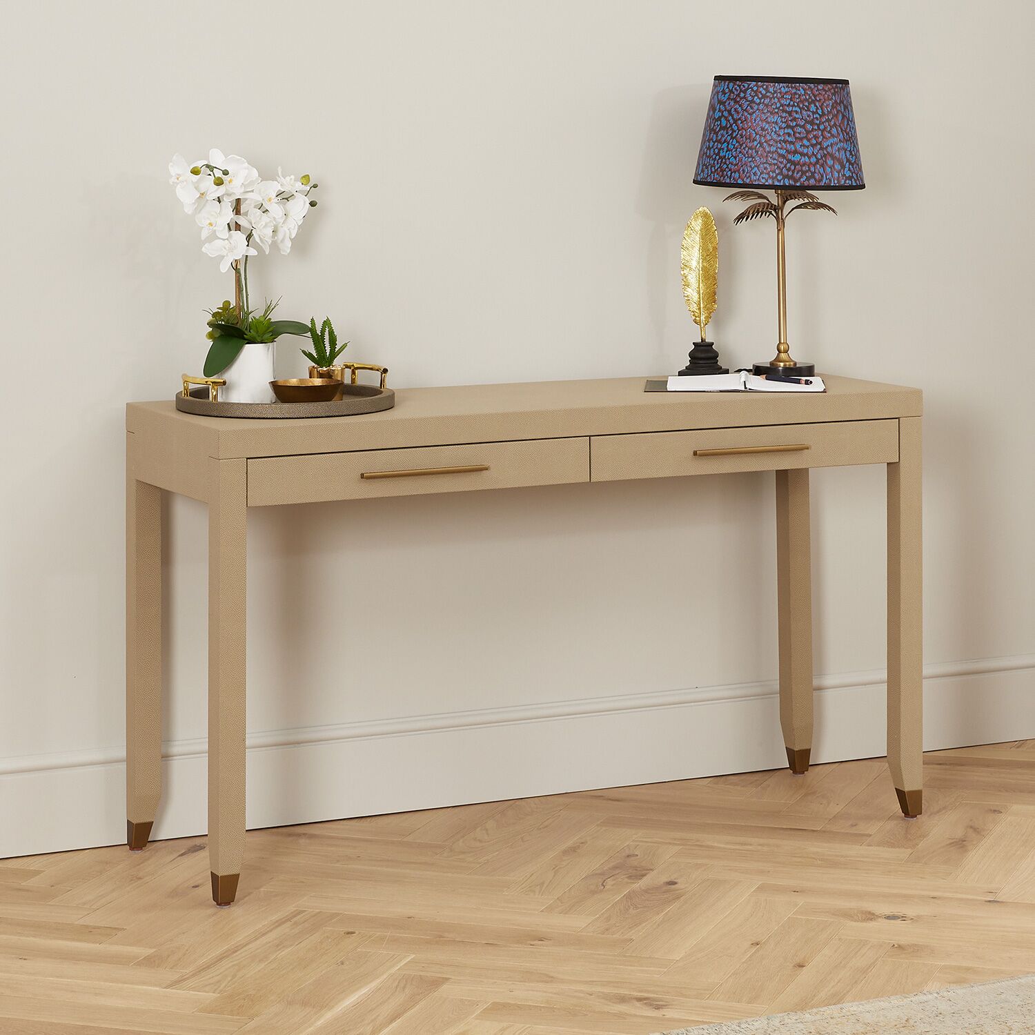 Richmond Shagreen 2 Drawer Dressing Table - Console - Image 2