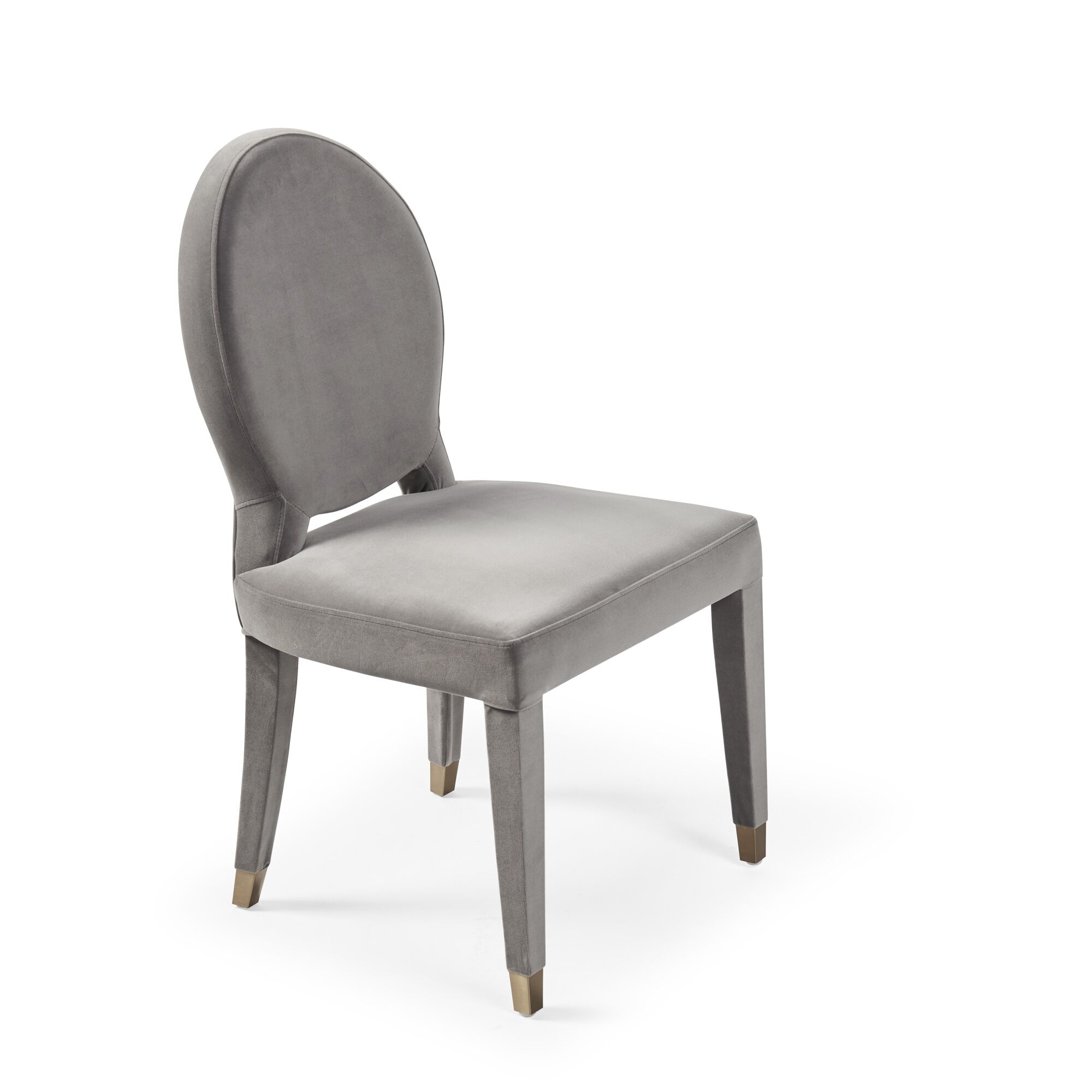 Victoria Upholstered Grey Velvet Dining Chair - Image 6