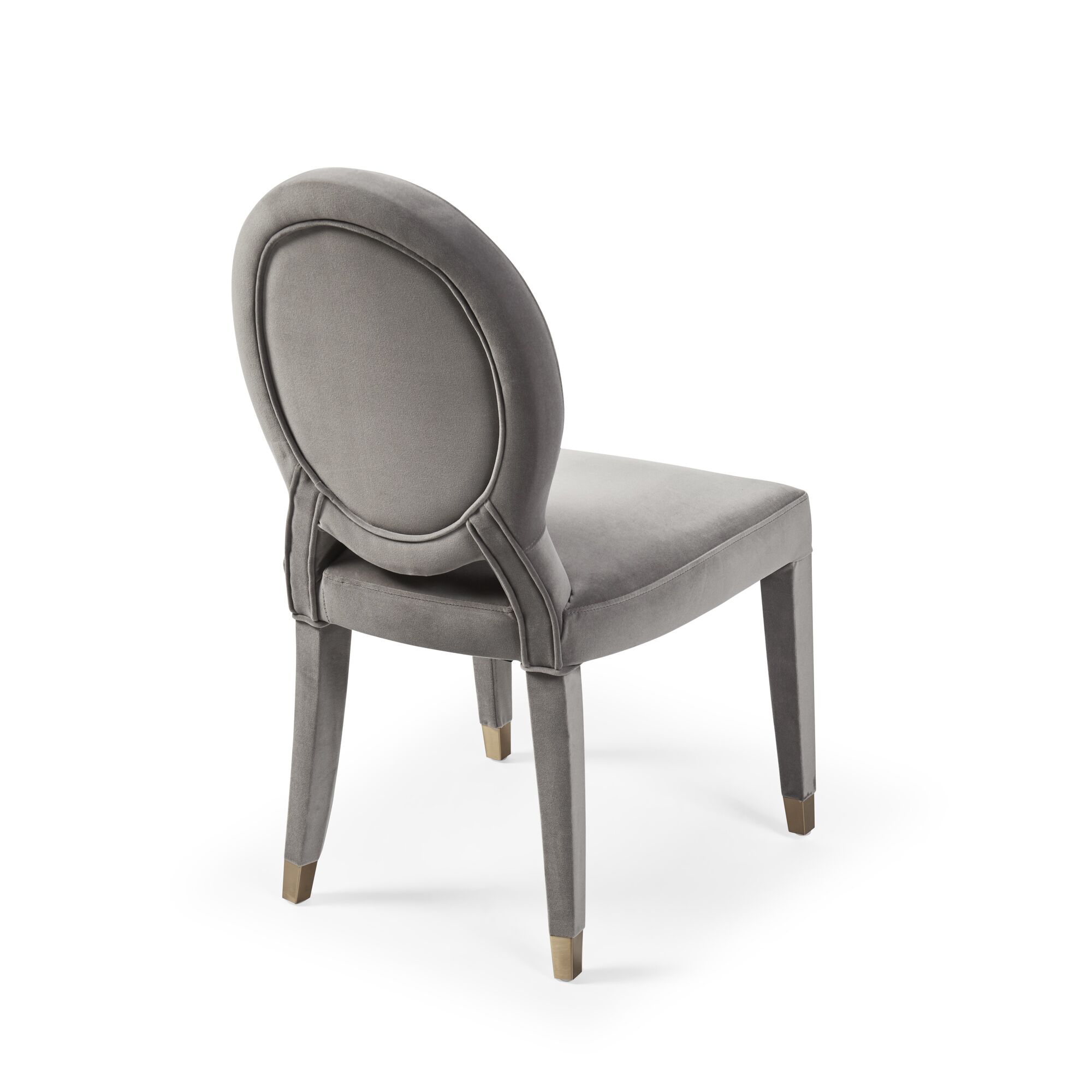 Victoria Upholstered Grey Velvet Dining Chair - Image 8