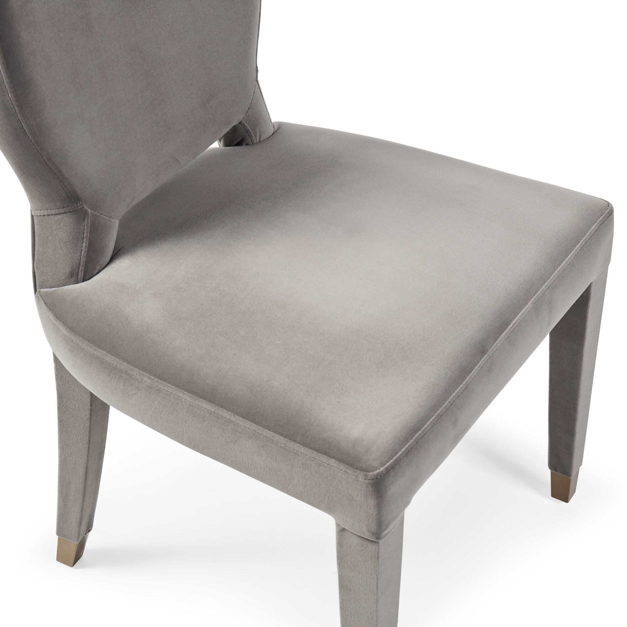 Victoria Upholstered Grey Velvet Dining Chair - Image 11
