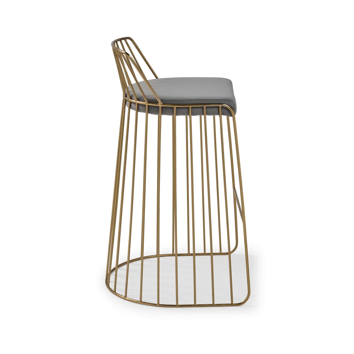 Claudia Grey Velvet Kitchen Barstool With a Gold Solid Frame - Image 6
