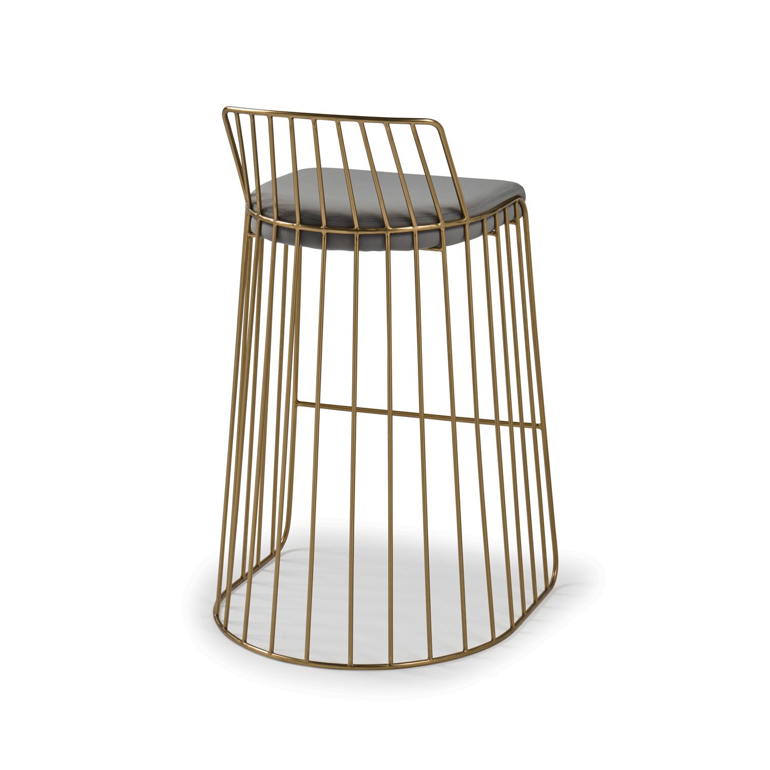 Claudia Grey Velvet Kitchen Barstool With a Gold Solid Frame - Image 4