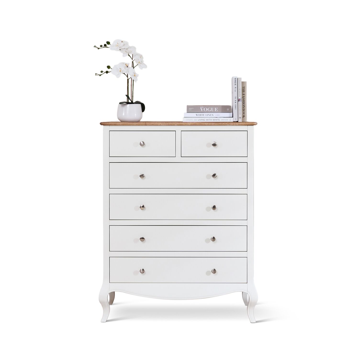 Lille French Chalk White 6 Drawer Tall Chest - Image 2