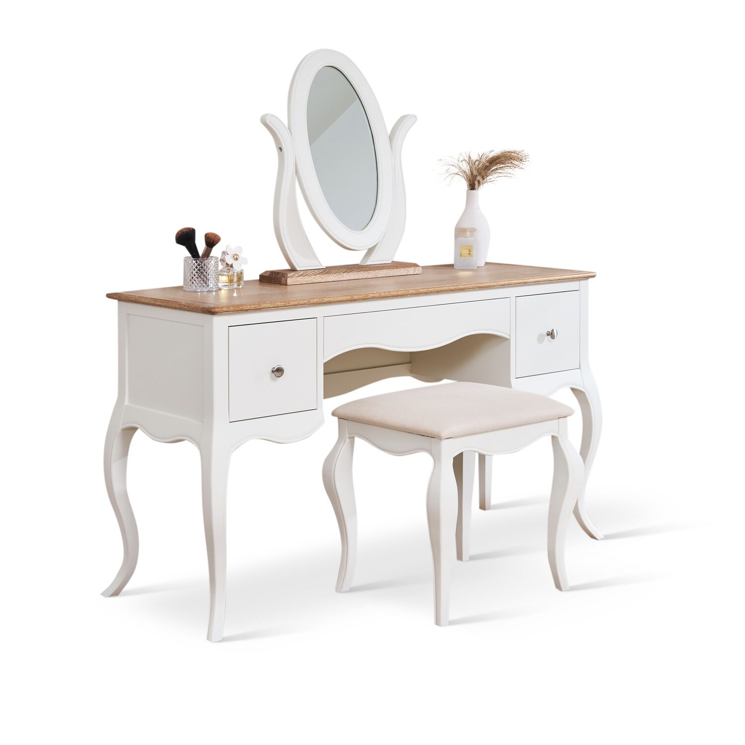 Lille French Chalk White Dressing Table Set - Image 2