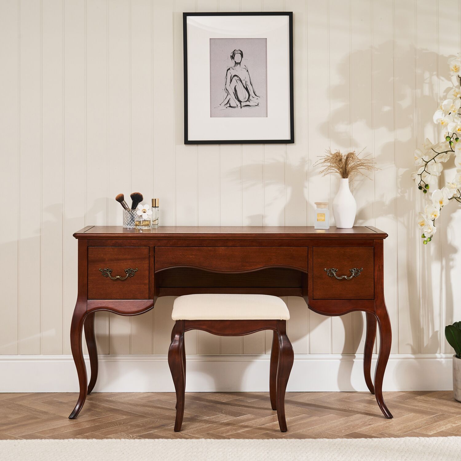 Lille French Mahogany Dressing Table - Image 4