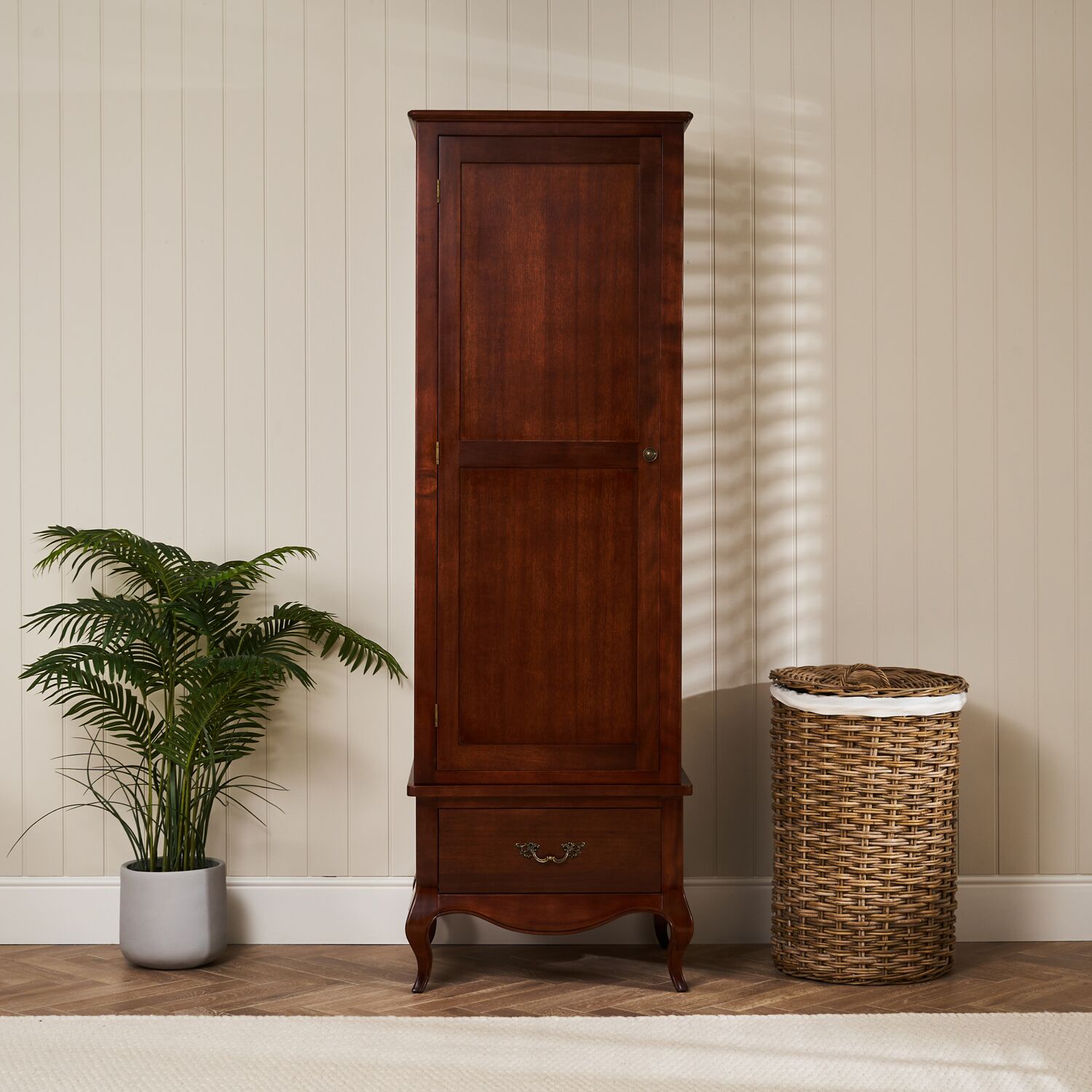 Lille Slim French Mahogany Single Wardrobe - Image 2