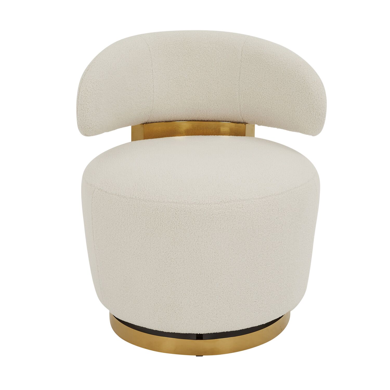 Cecilia Boucle Lounge Chair - Gold Base - Image 3