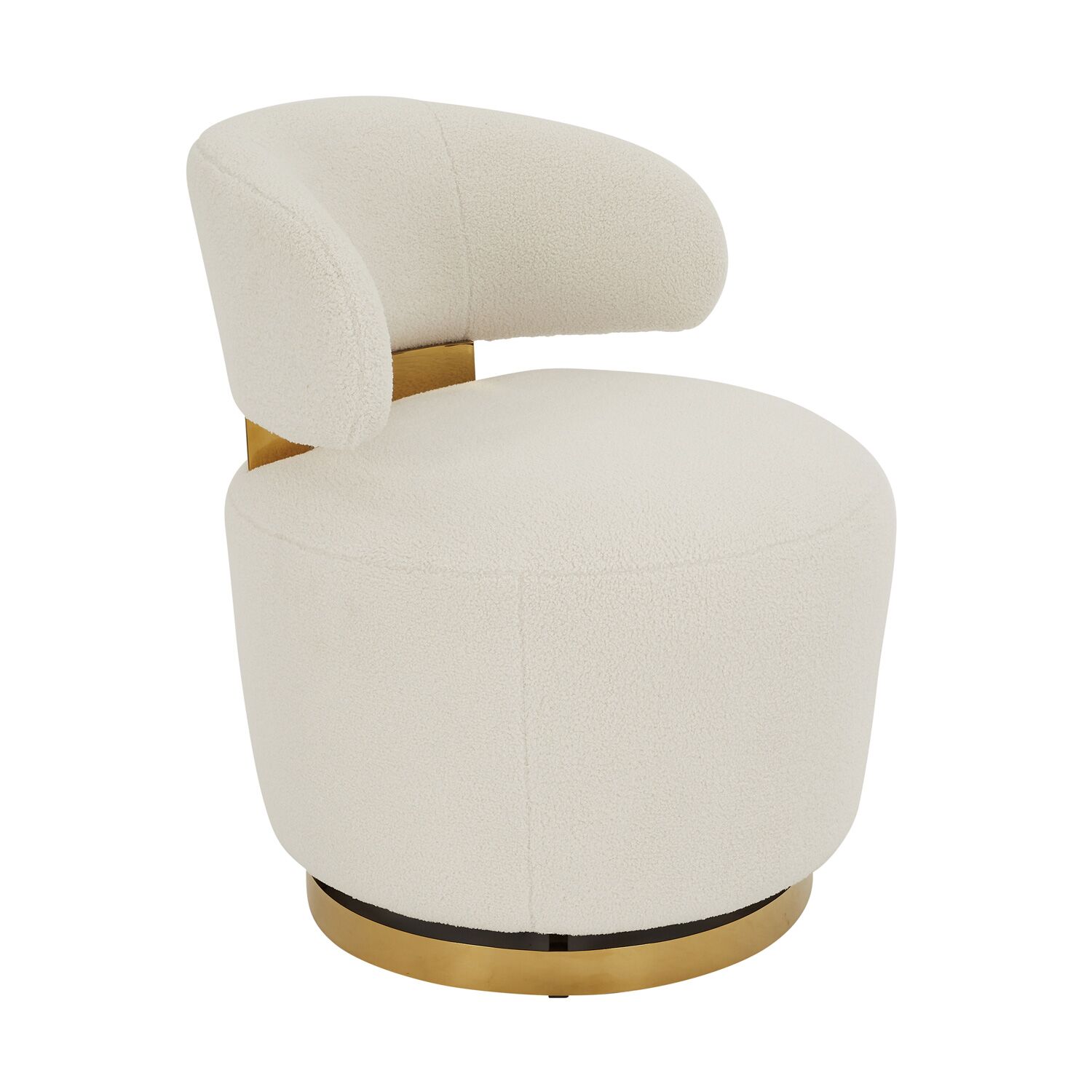 Cecilia Boucle Lounge Chair - Gold Base - Image 4