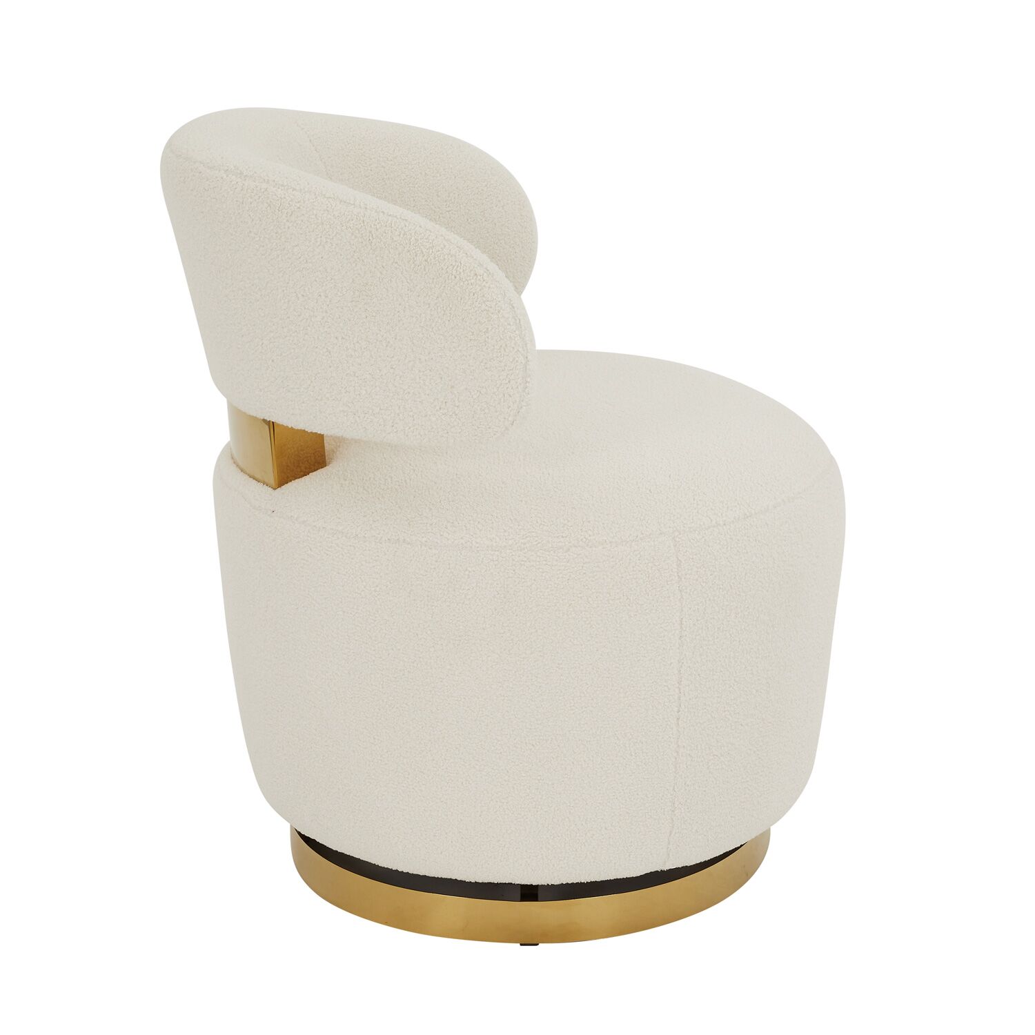 Cecilia Boucle Lounge Chair - Gold Base - Image 5