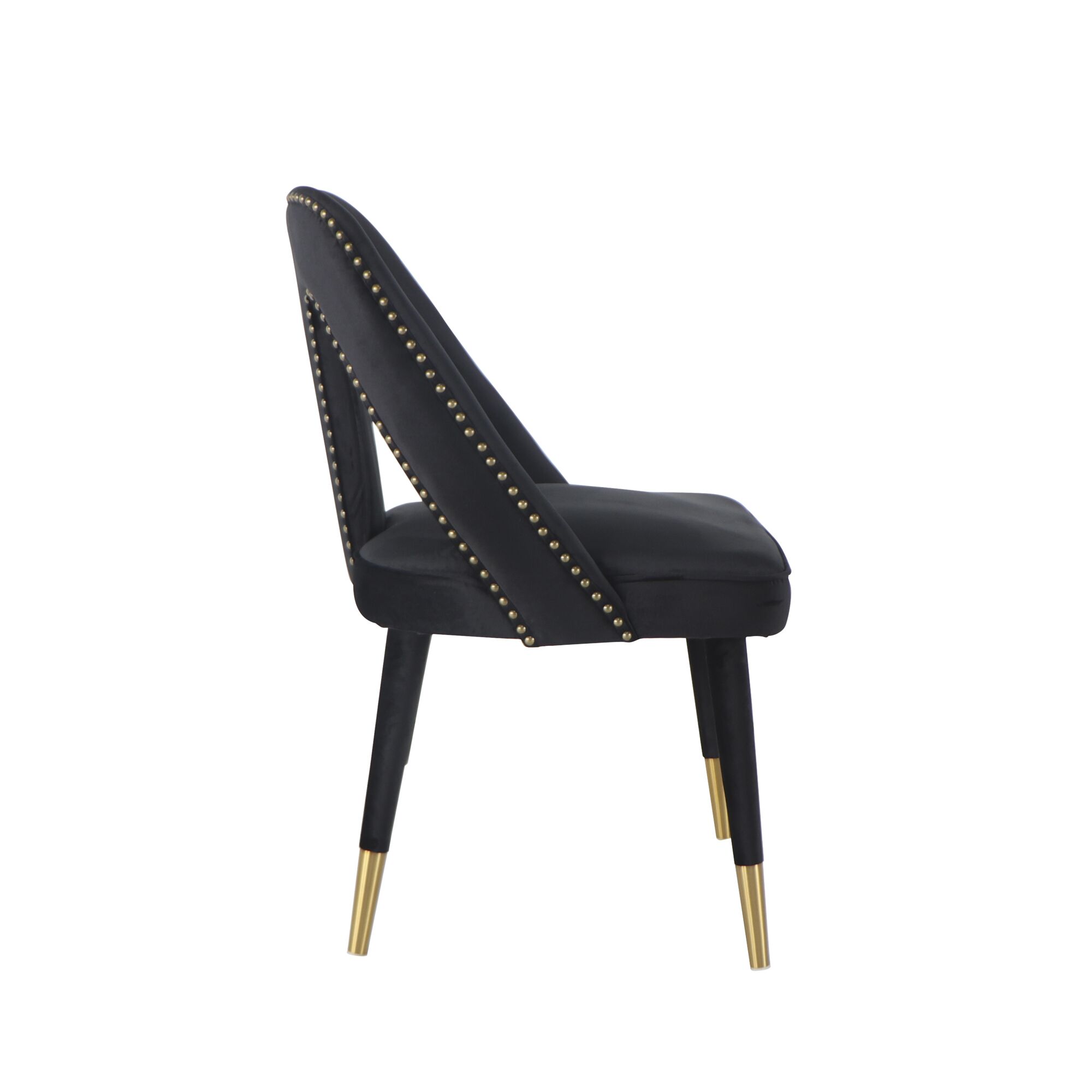 Alexandra Black Velvet Dining Chair - Gold Foot - Image 6