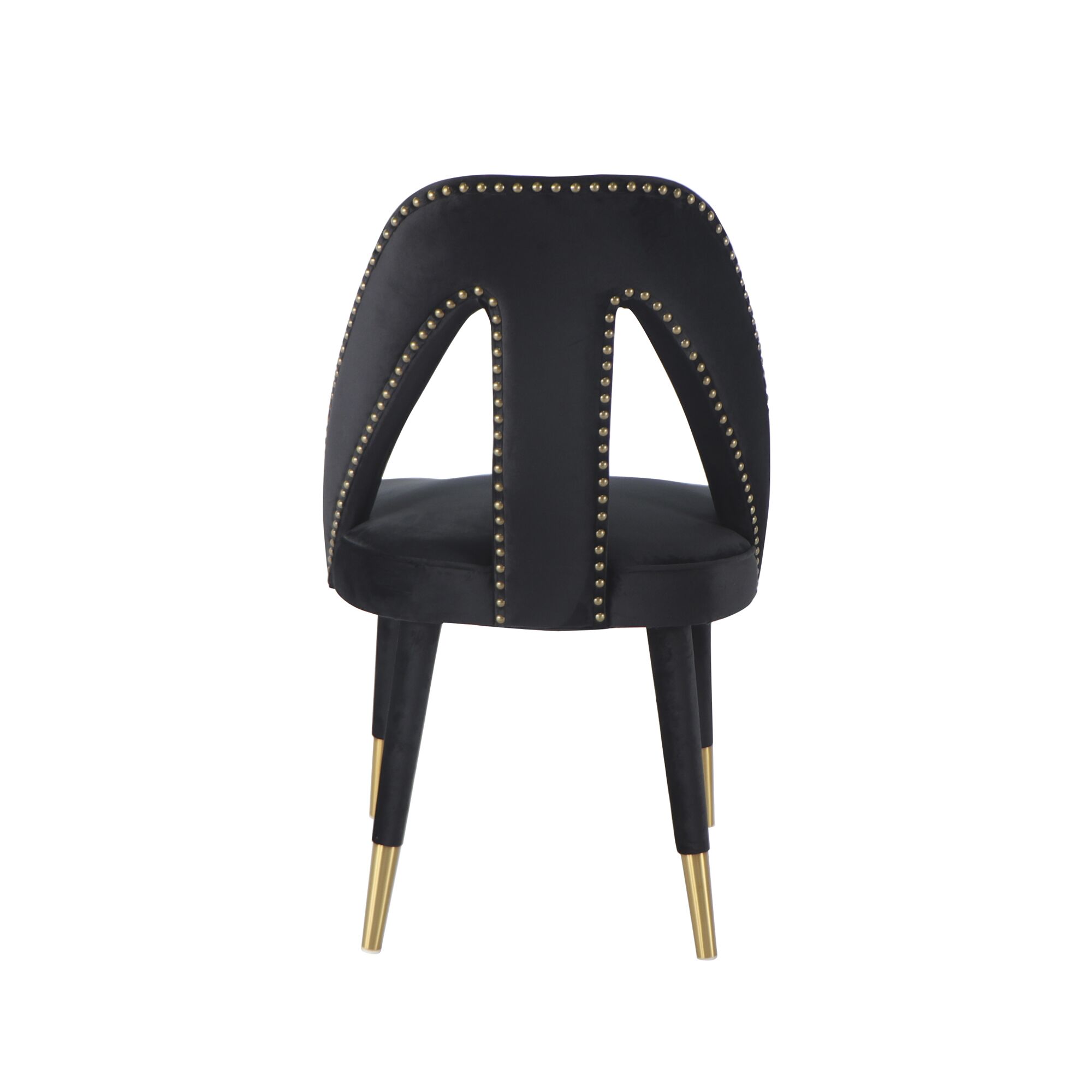 Alexandra Black Velvet Dining Chair - Gold Foot - Image 8