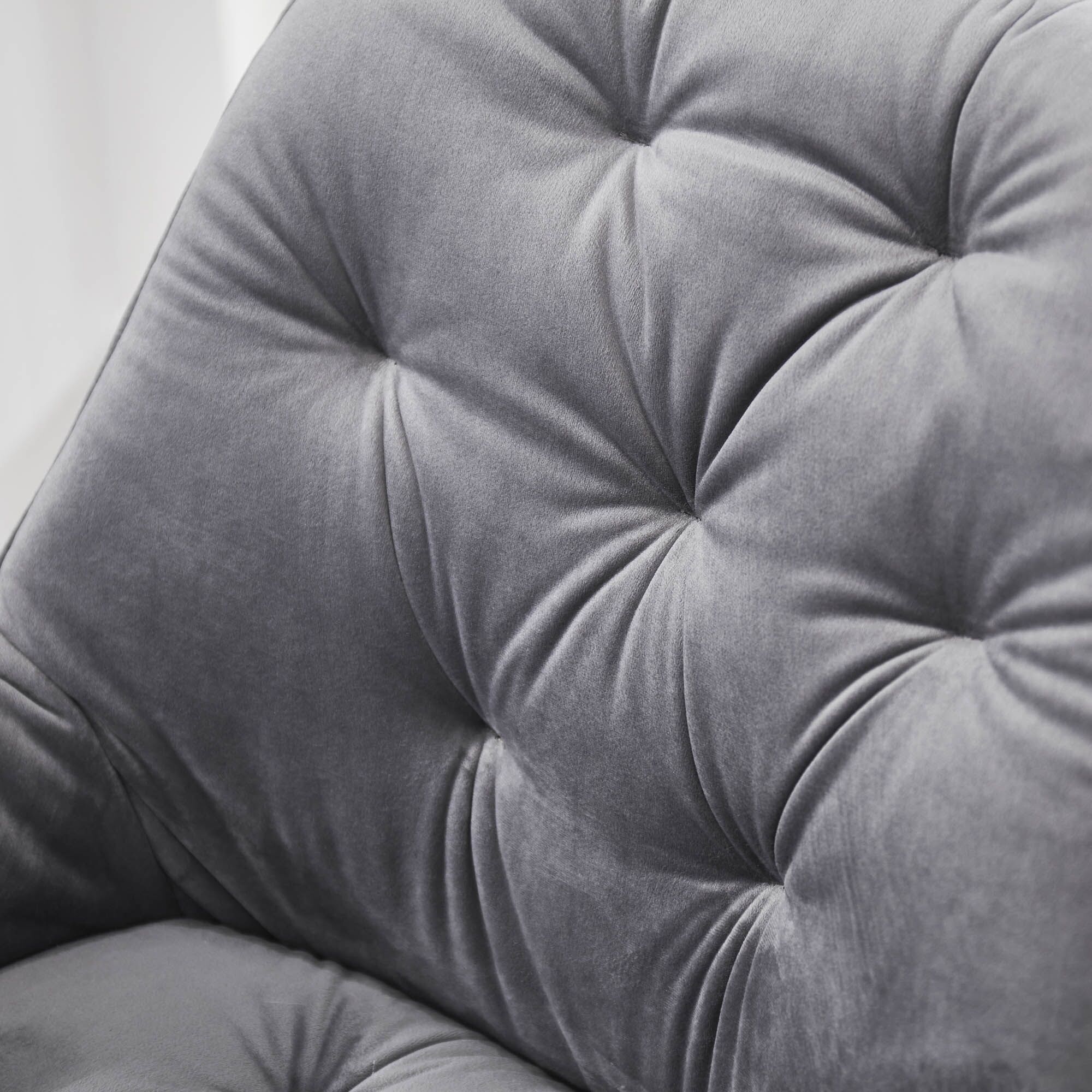 Seattle Swivel Grey Velvet Gas Lift Bar Stool - Image 6