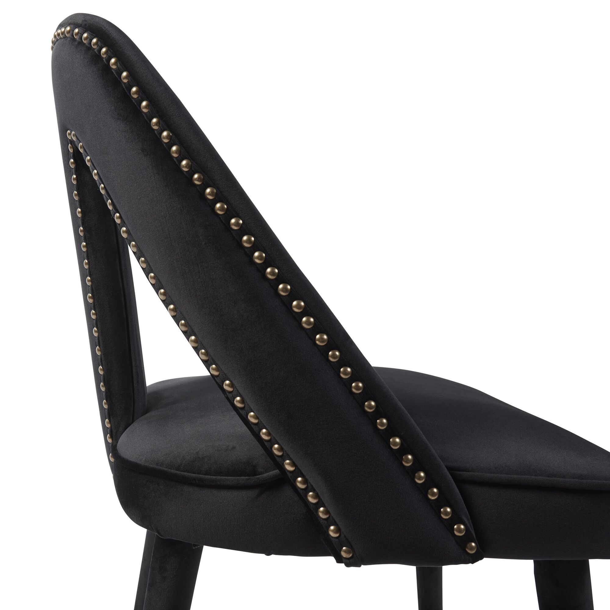 Alexandra Black Velvet Dining Chair - Gold Foot - Image 12