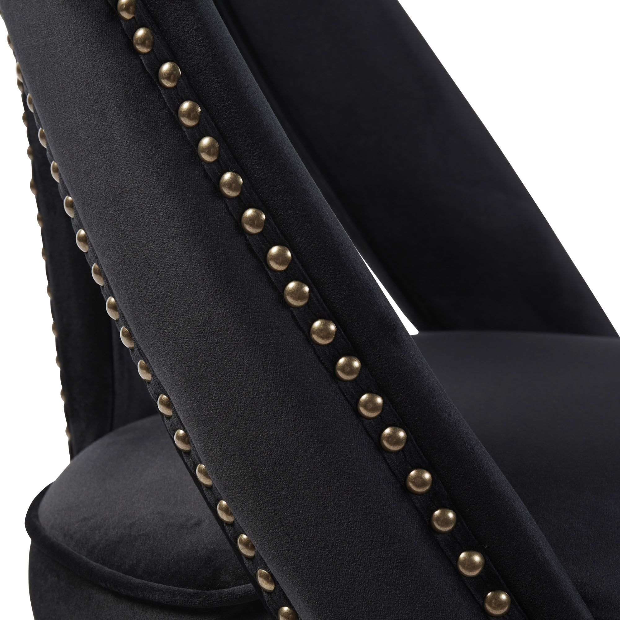 Alexandra Black Velvet Dining Chair - Gold Foot - Image 11
