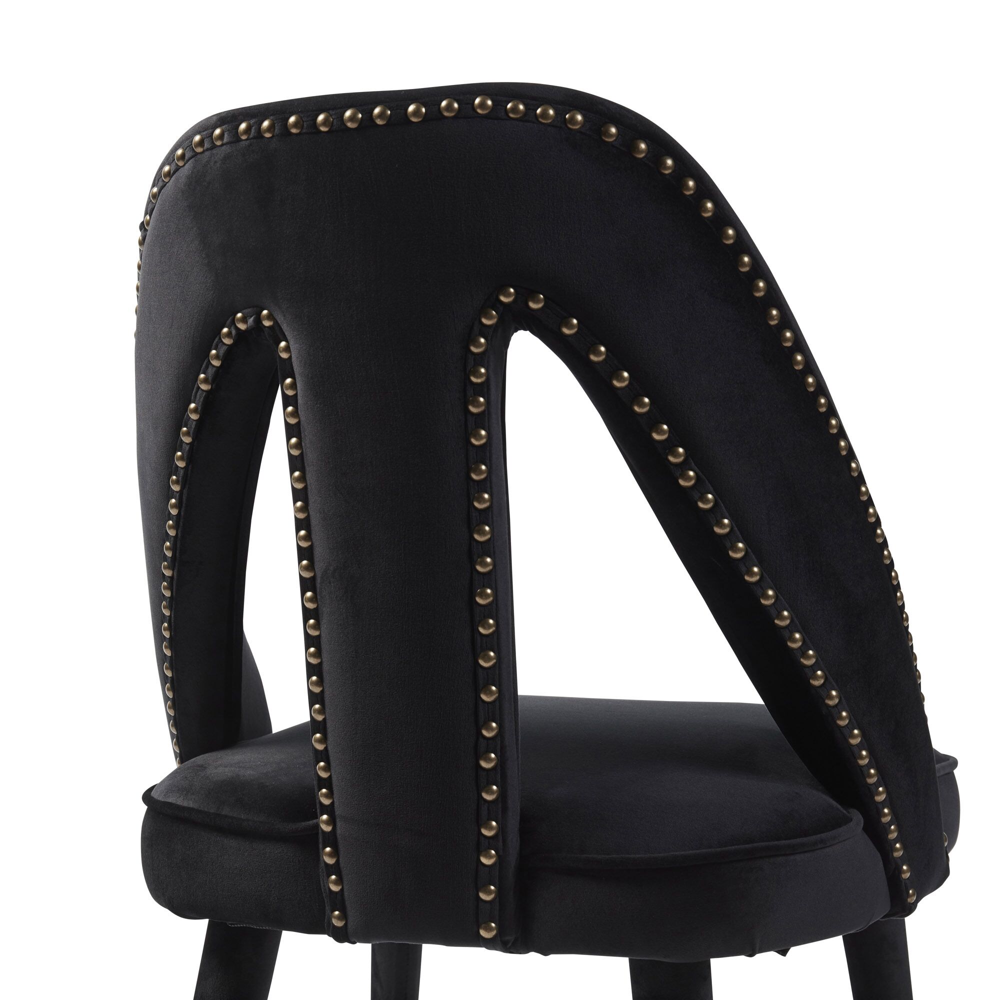 Alexandra Black Velvet Dining Chair - Gold Foot - Image 10