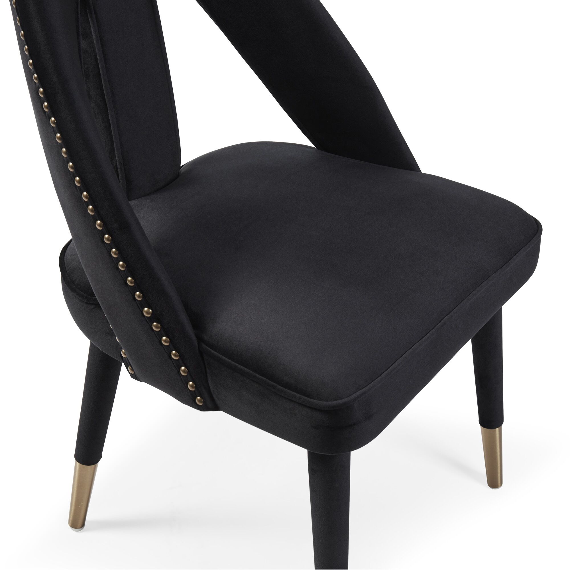 Alexandra Black Velvet Dining Chair - Gold Foot - Image 13
