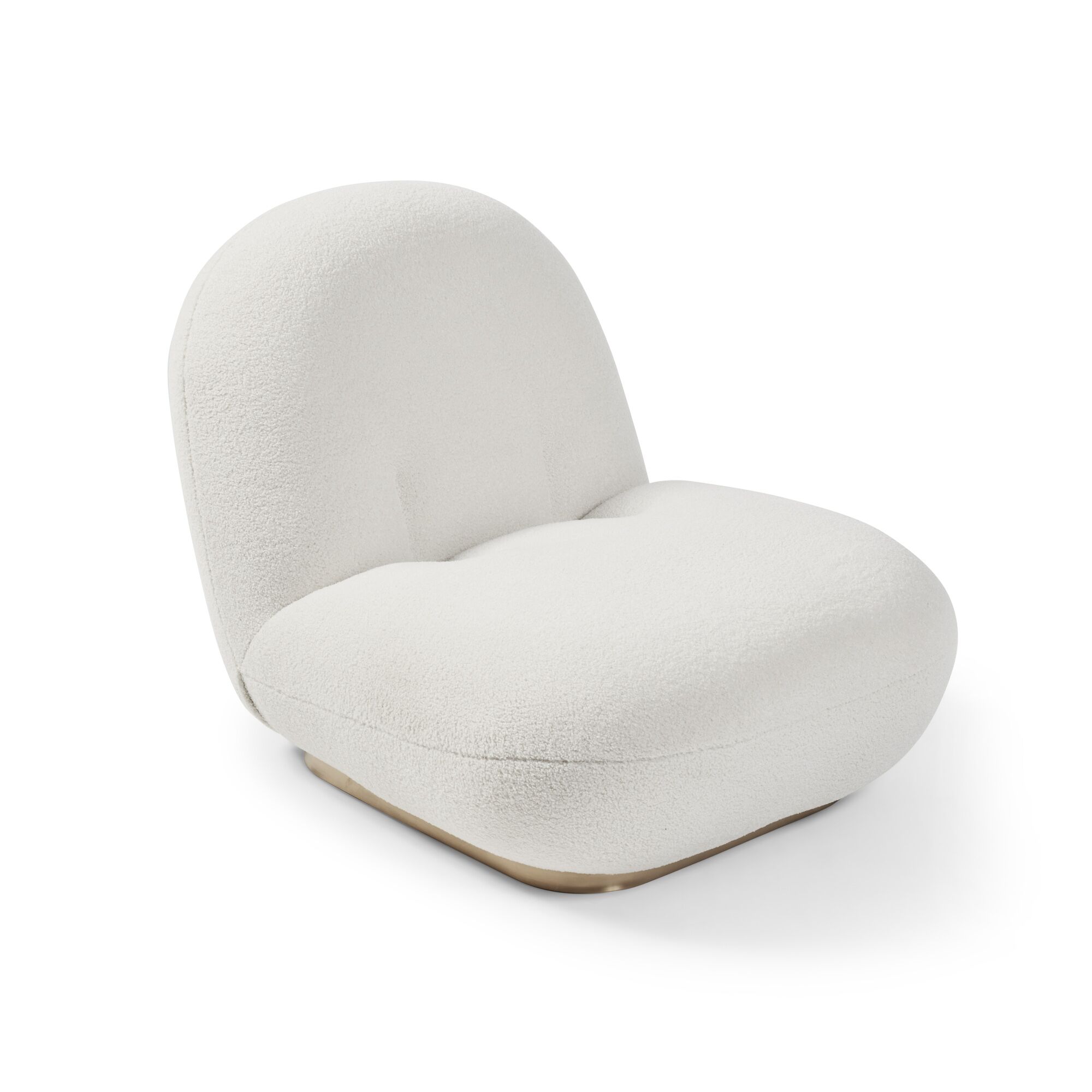 Boucle Cloud Pacha Lounge Chair - Gold Base - Image 6