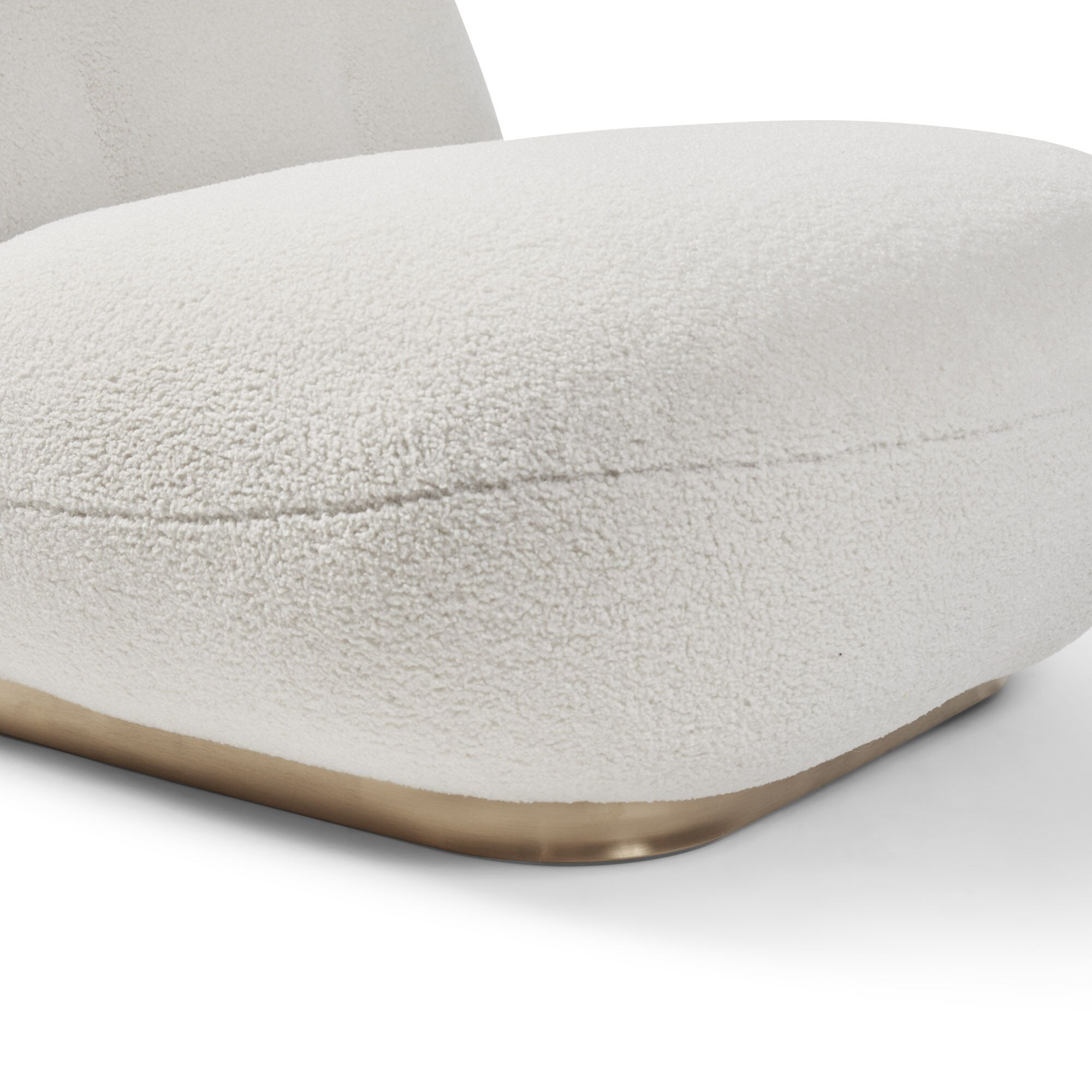 Boucle Cloud Pacha Lounge Chair - Gold Base - Image 13