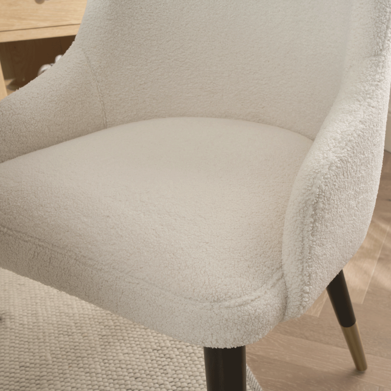 Isla Boucle Dining Chair with Gold Tipped Feet - Image 4