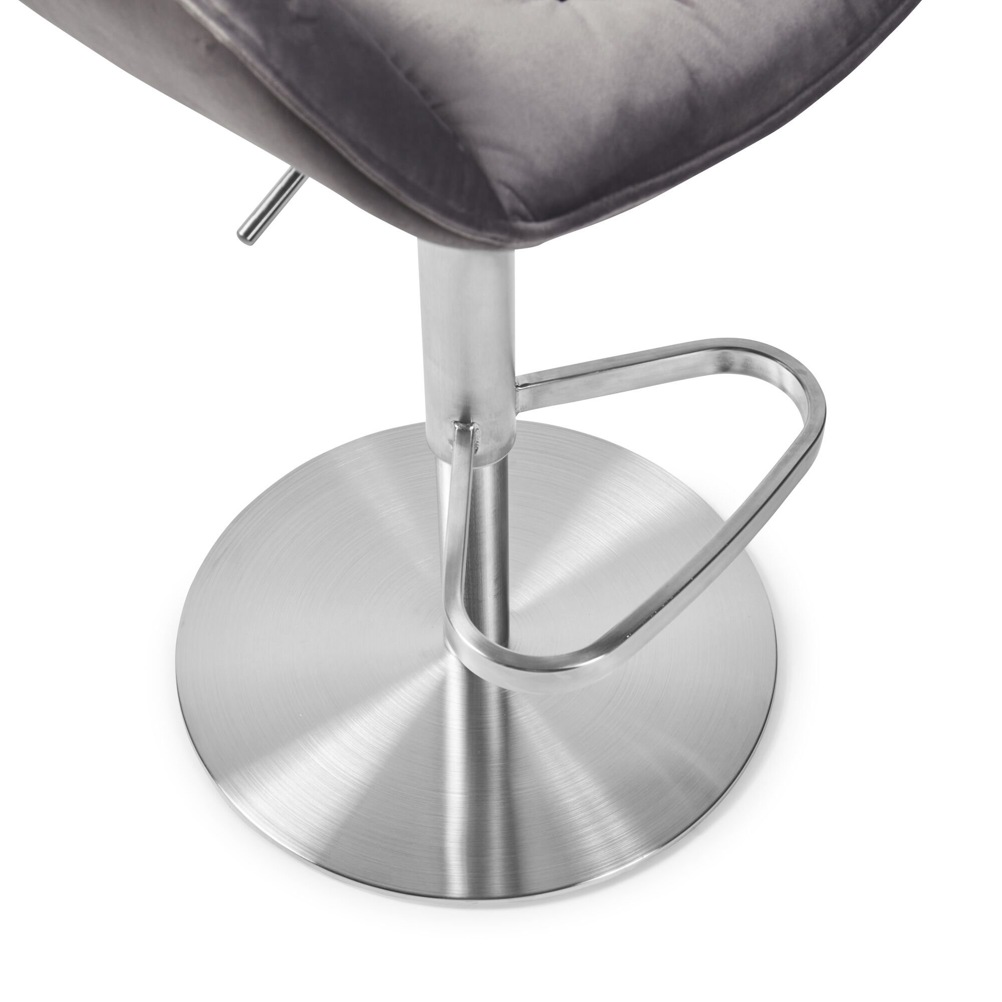 Seattle Swivel Grey Velvet Gas Lift Bar Stool - Image 13