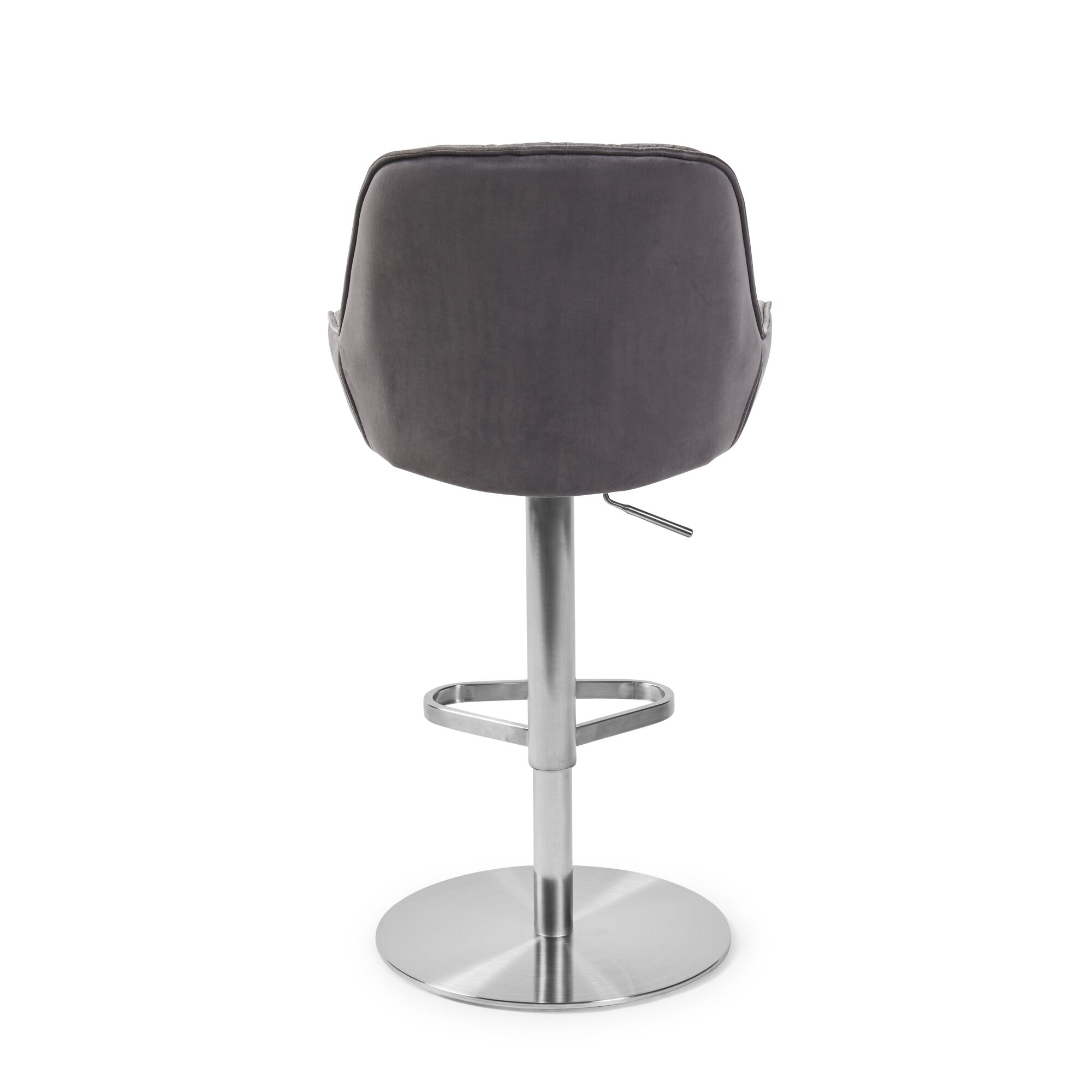 Seattle Swivel Grey Velvet Gas Lift Bar Stool - Image 11