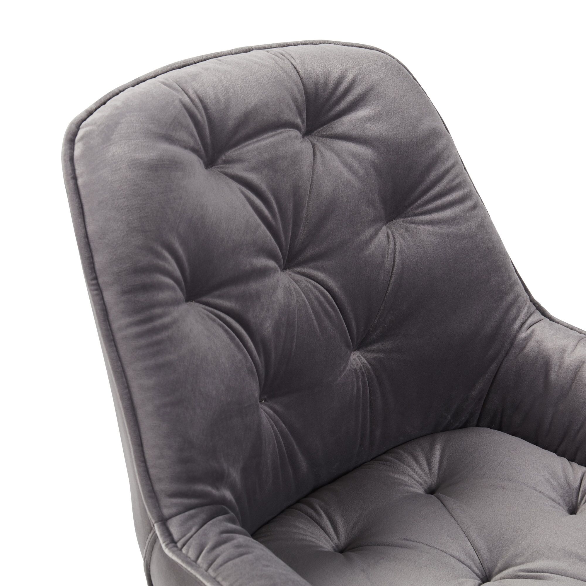 Seattle Swivel Grey Velvet Gas Lift Bar Stool - Image 17