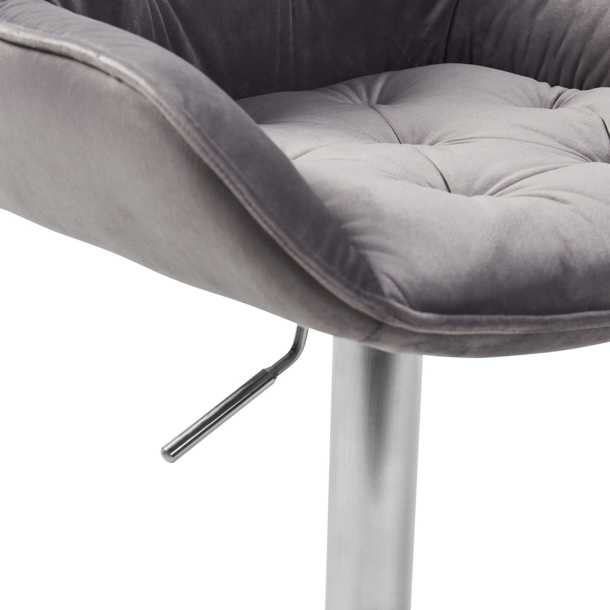 Seattle Swivel Grey Velvet Gas Lift Bar Stool - Image 14