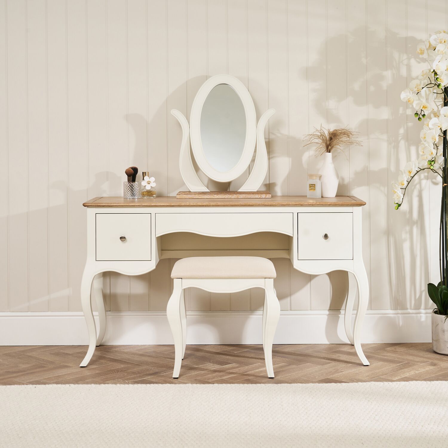 Lille French Chalk White Dressing Table Set - Image 3