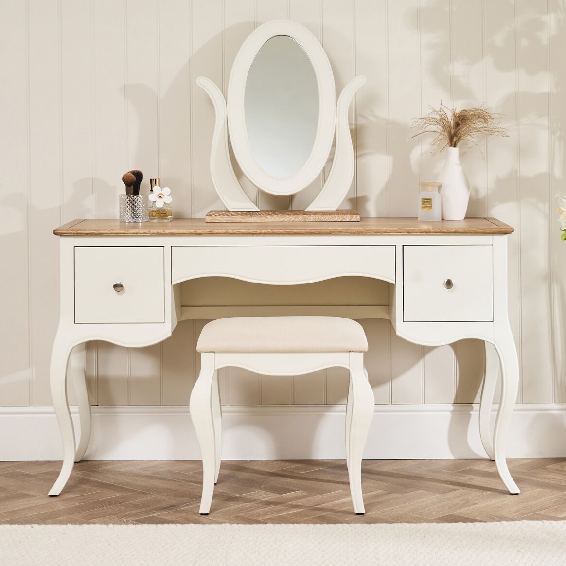 Lille French Chalk White Dressing Table Set