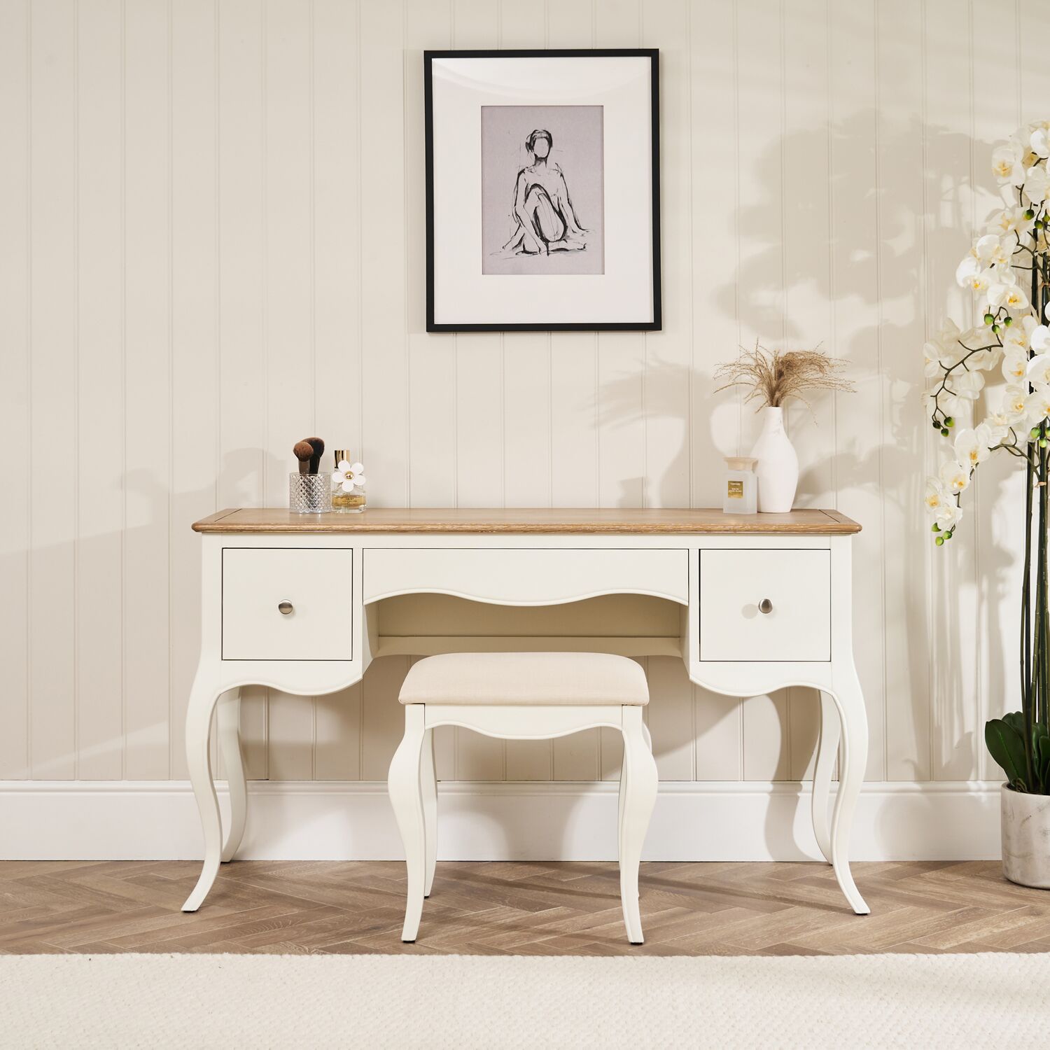 Lille French Chalk White Dressing Table Set - Image 2