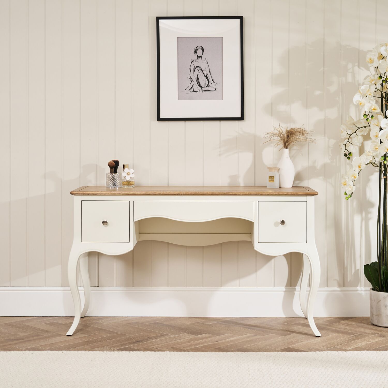 Lille French Chalk White Dressing Table Set - Image 4