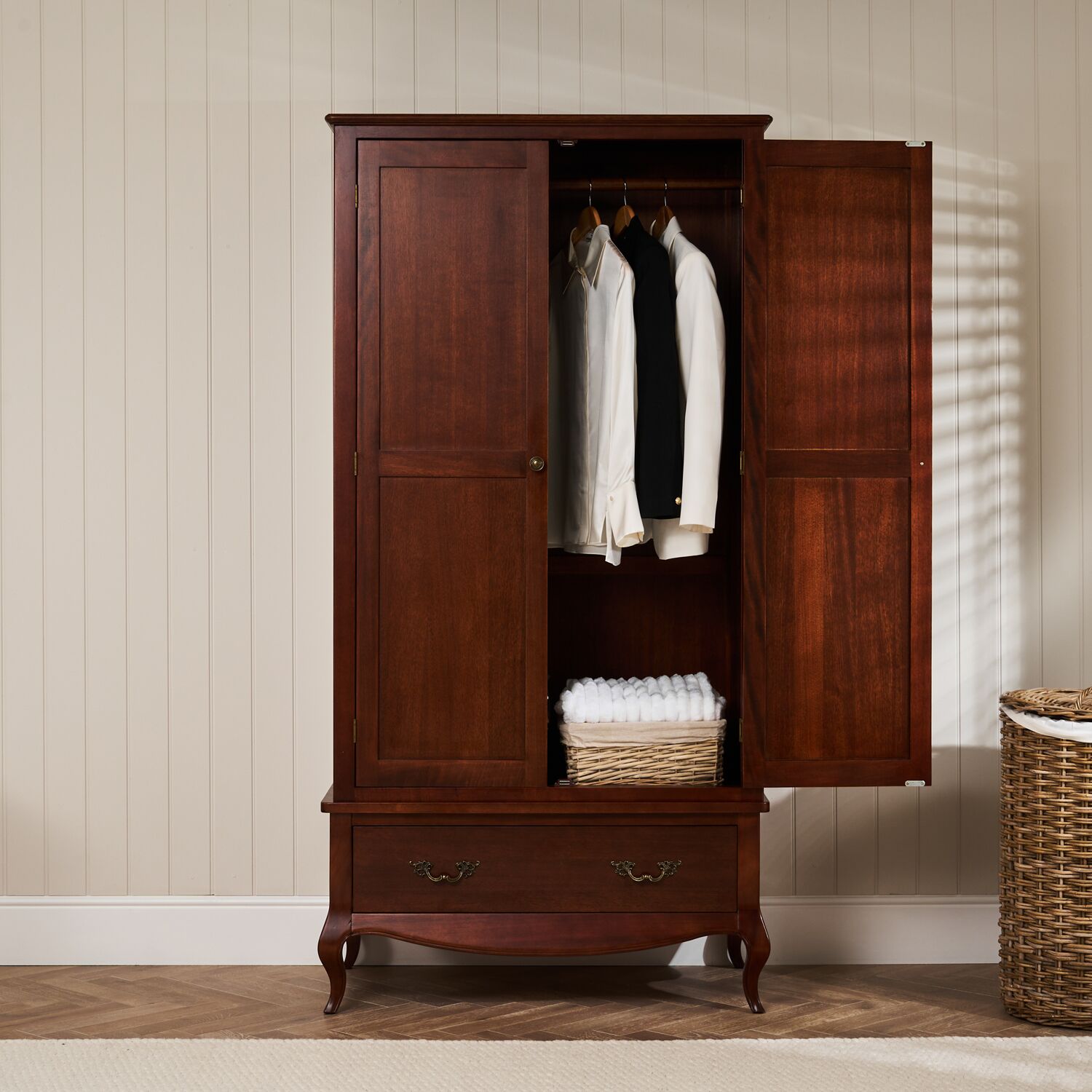 Lille French Mahogany Double Wardrobe