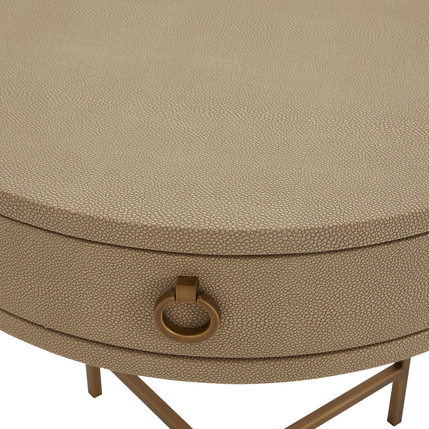 Richmond Circular Shagreen One Drawer Lamp Table - Image 8